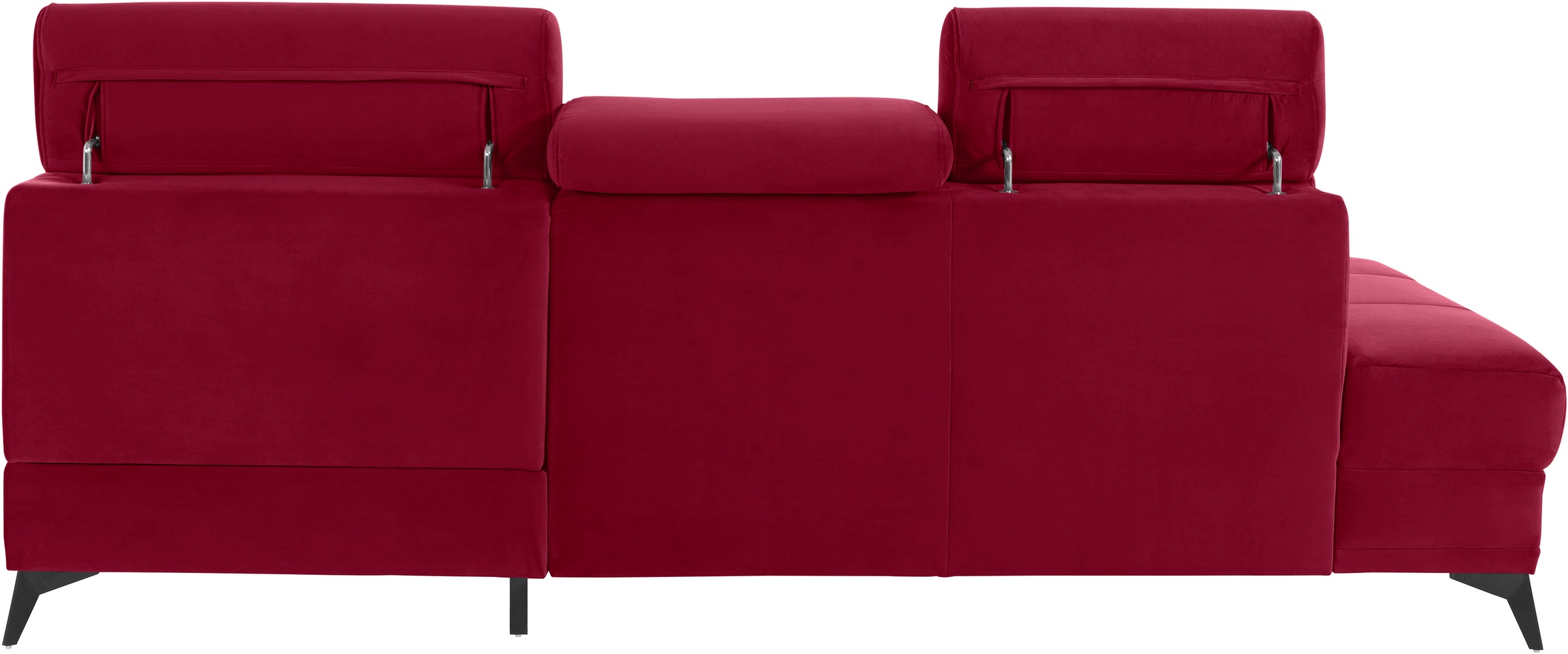 Ecksofa HOME AFFAIRE "Cardiz L-Form", rot, B:246cm H:83cm T:173cm, Webstoff (100% Polyester);Luxus-Microfaser Paris (90% Polyester/10% Polyamid);Struktur fein (100% Polyester);Samtoptik (100% Polyester), Sofas, Ecksofa, inkl.Kopfteilverstellung und Federk 9