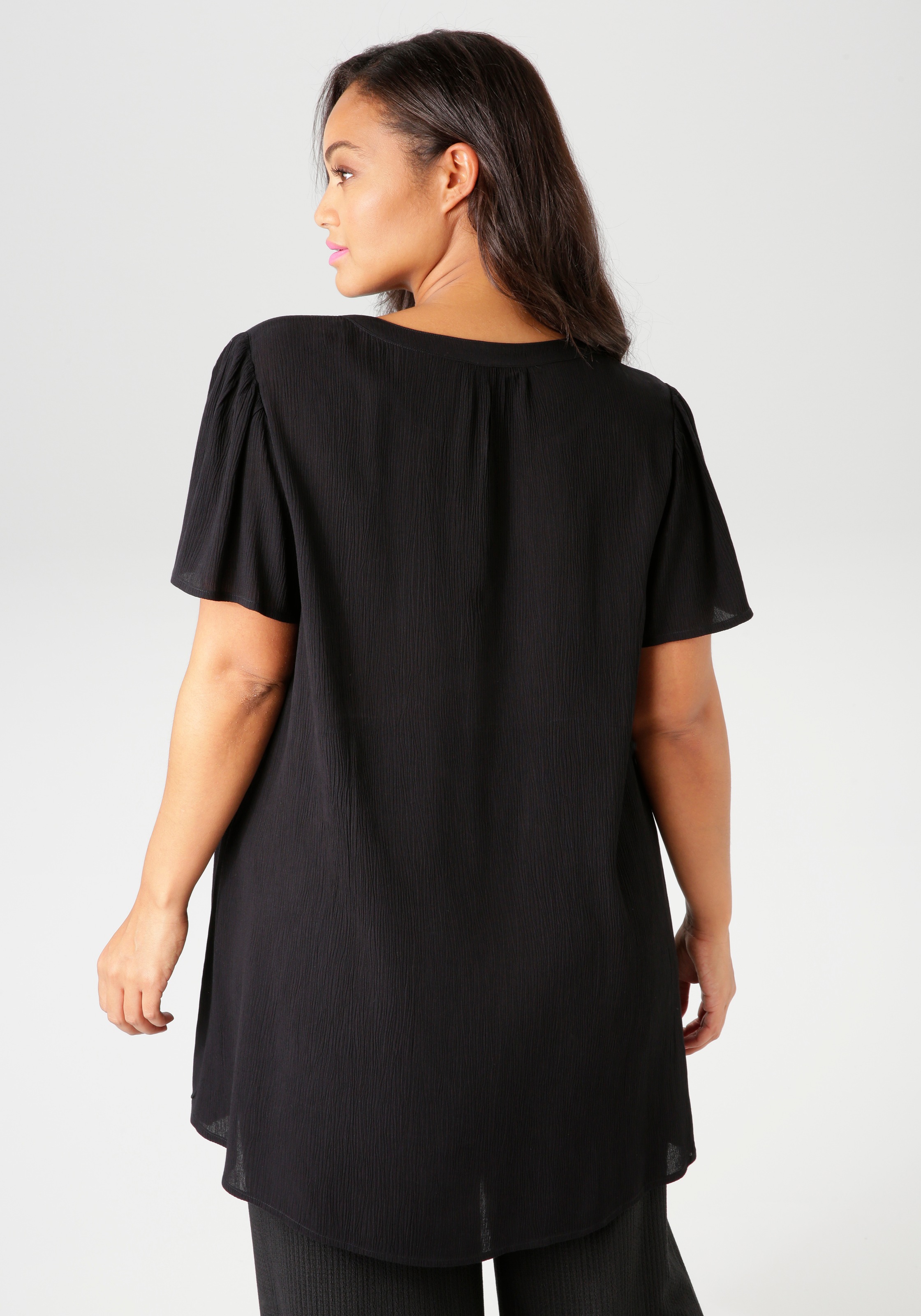 Aniston PLUS Longbluse, in trendiger Crepe-Qualität günstig online kaufen