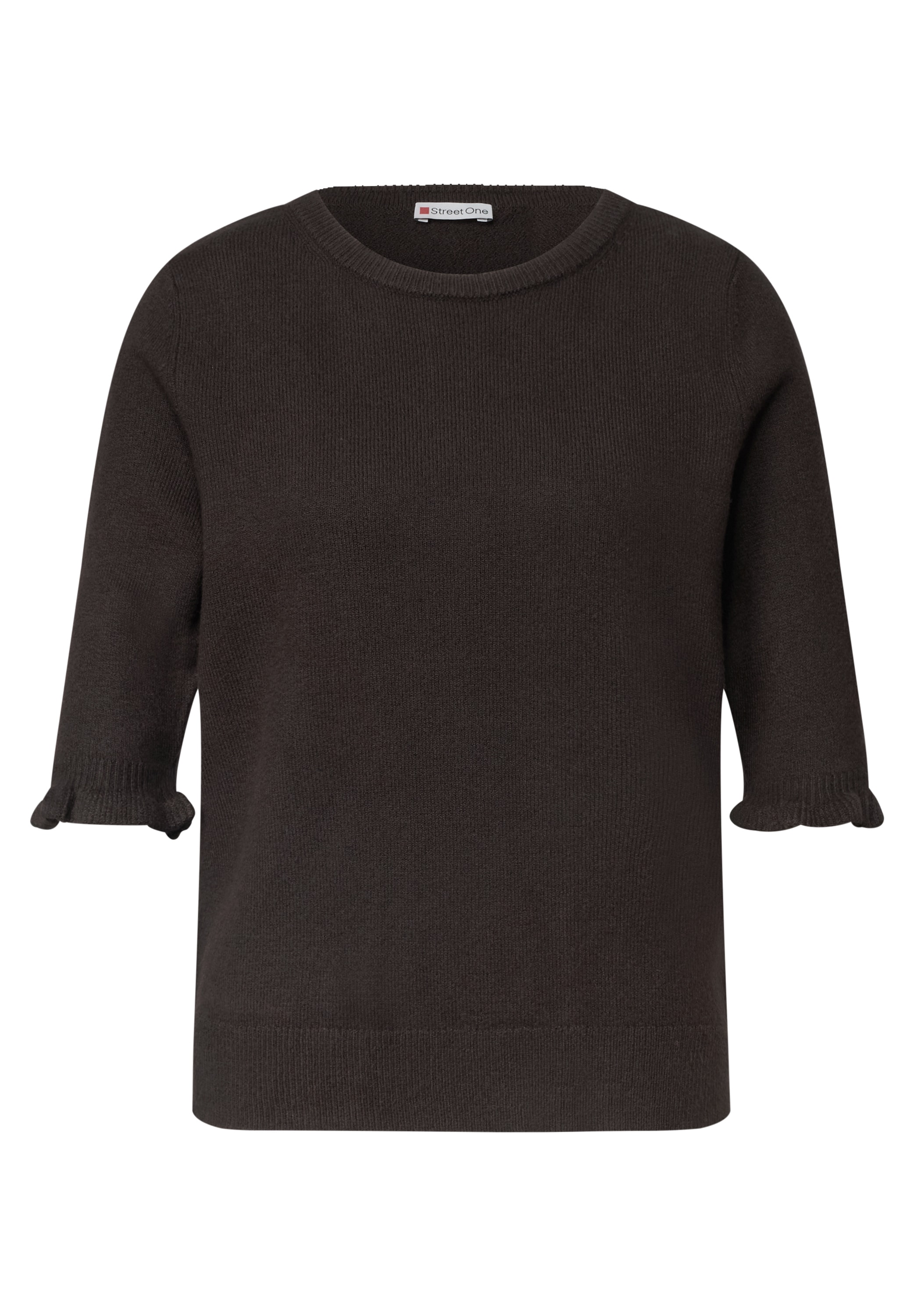STREET ONE Kurzarmpullover in Unifarbe