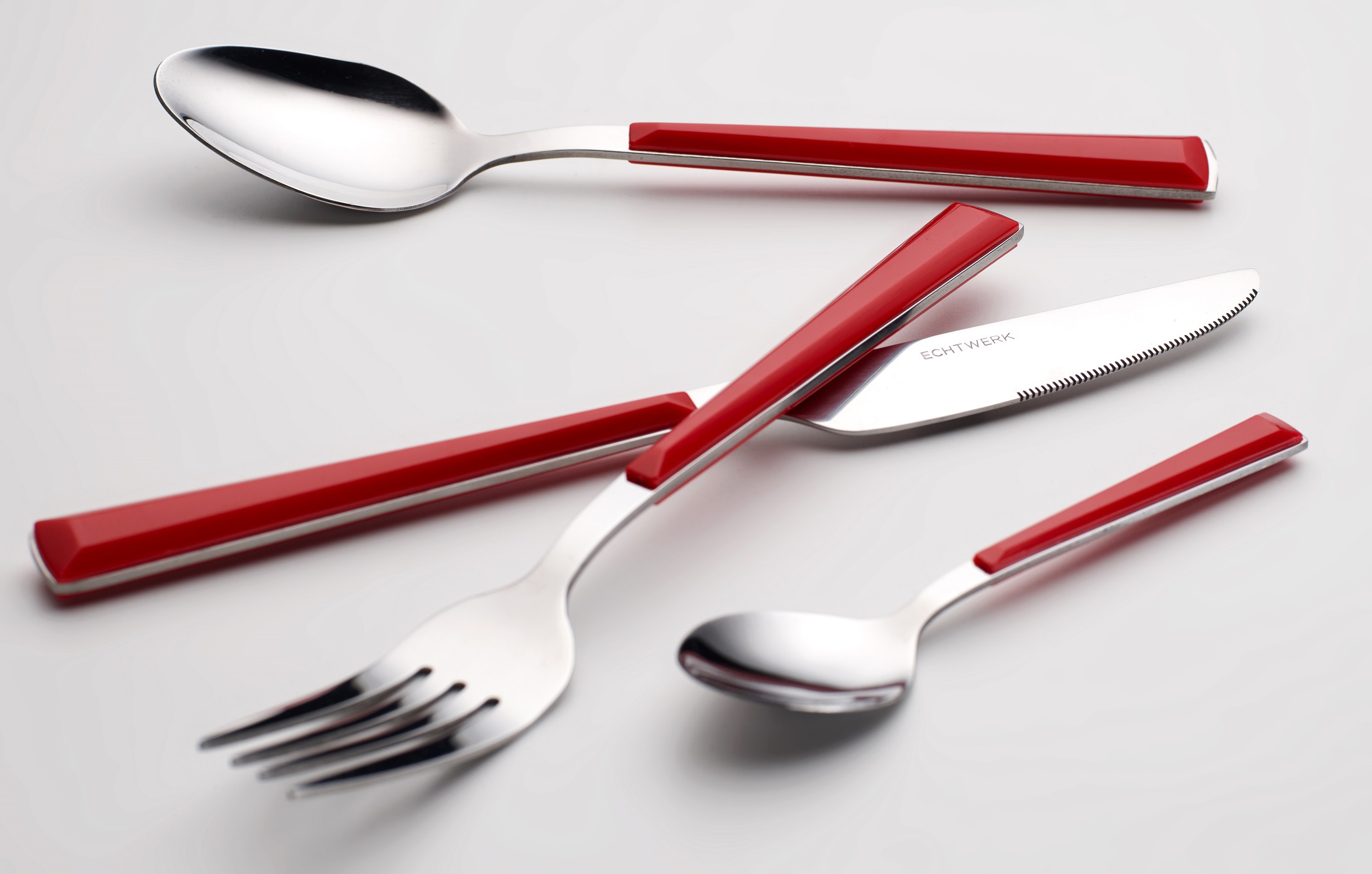 ECHTWERK Besteck-Set »Basic«, (Set, 24 tlg.), Camping/Picknickbesteck, Kunststoffgriffe