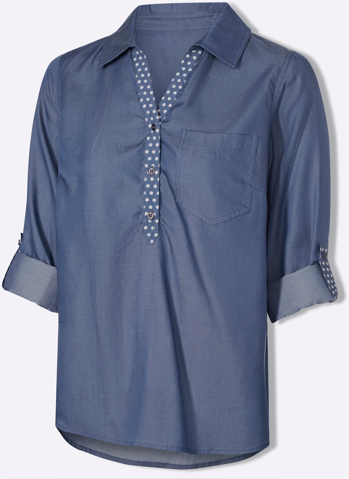 Heine Long Sleeve Blouse Denim Blue 42 3