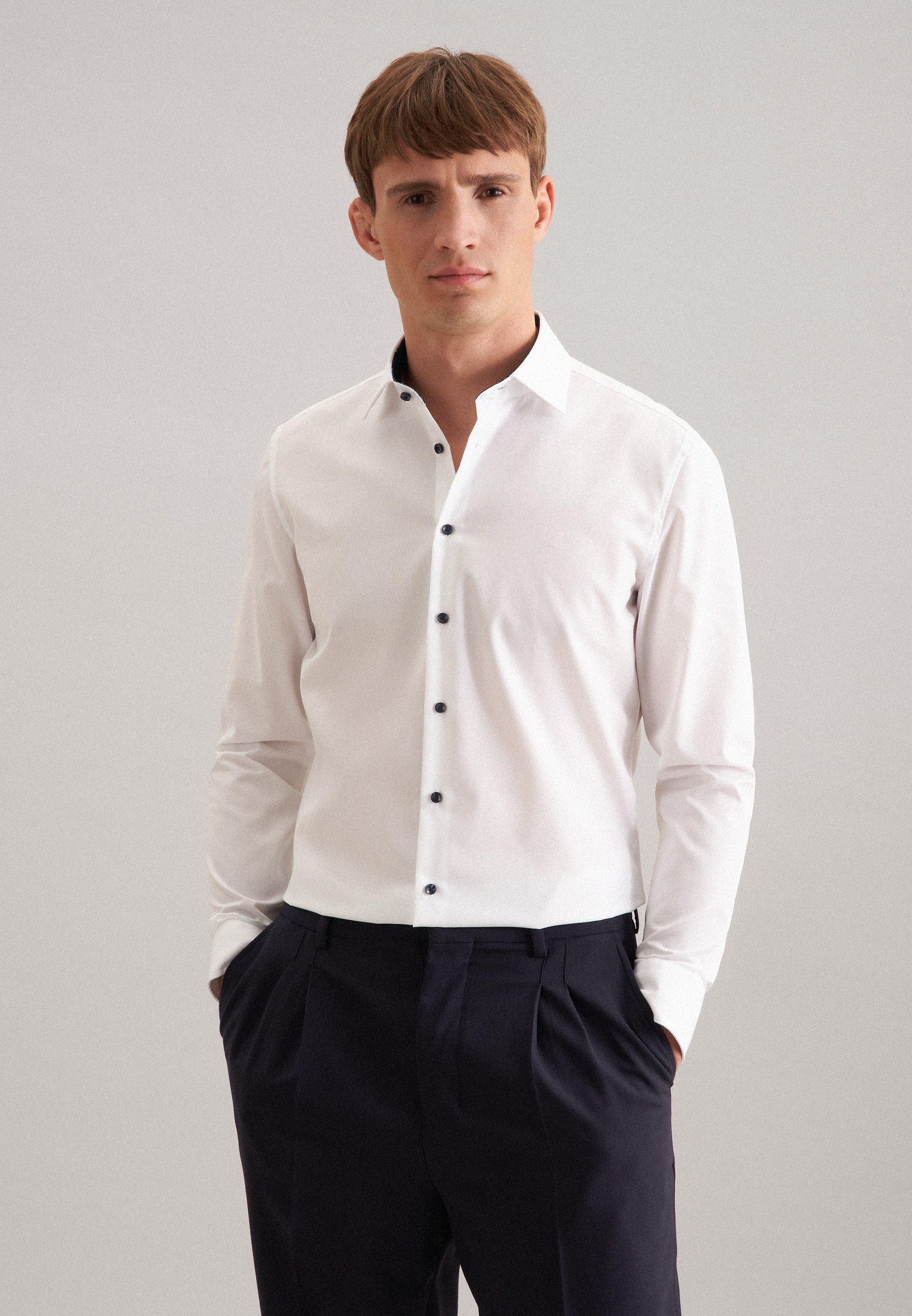 Seidensticker Schwarze Rose Men's Shirt White Size M 4