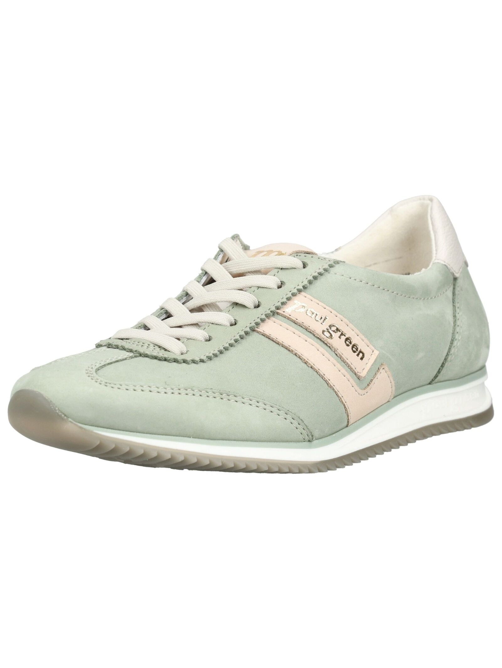 Sneaker PAUL GREEN "Paul Green Sneaker Nubukleder", Damen, Gr. 38, grün, Nubukleder, Schuhe Sneaker