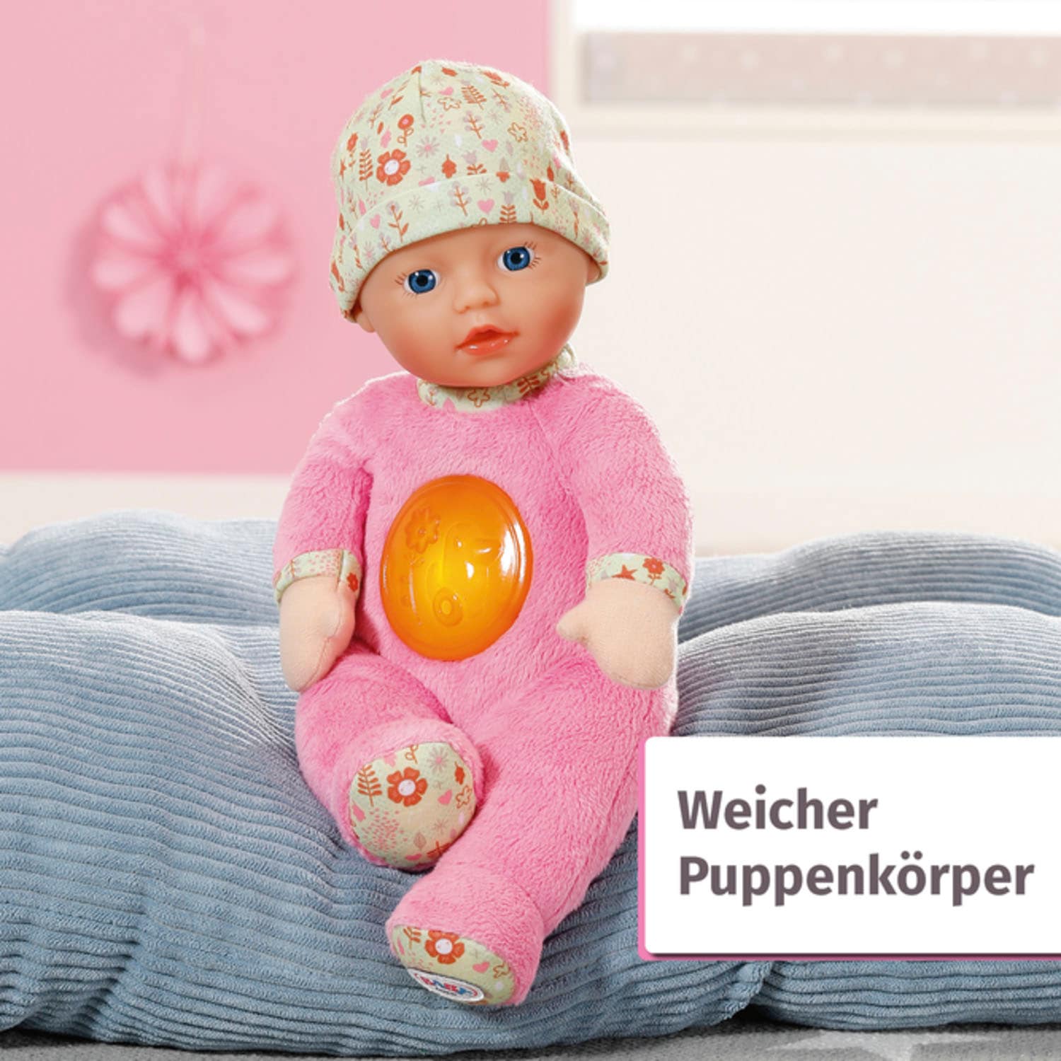 Baby Born Babypuppe »Nightfriends for babies, 30 cm«, mit Nachtlichtfunktion und Mütze mit Blumenmuster