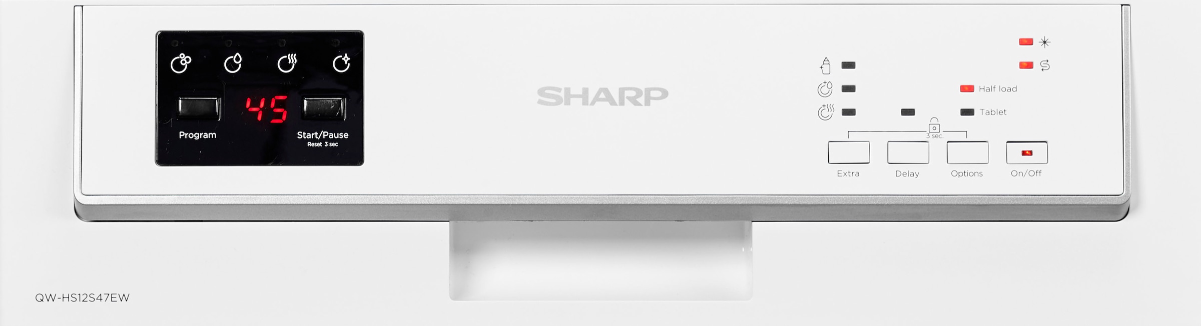 Sharp teilintegrierbarer Geschirrspüler, QW-HS12S47EW-DE, 11 Maßgedecke