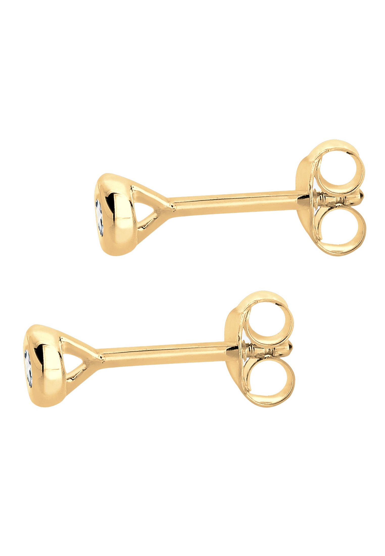 Elli DIAMONDS Paar Ohrstecker »Basic Elegant Klassisch Diamant 585 Gelbgold«