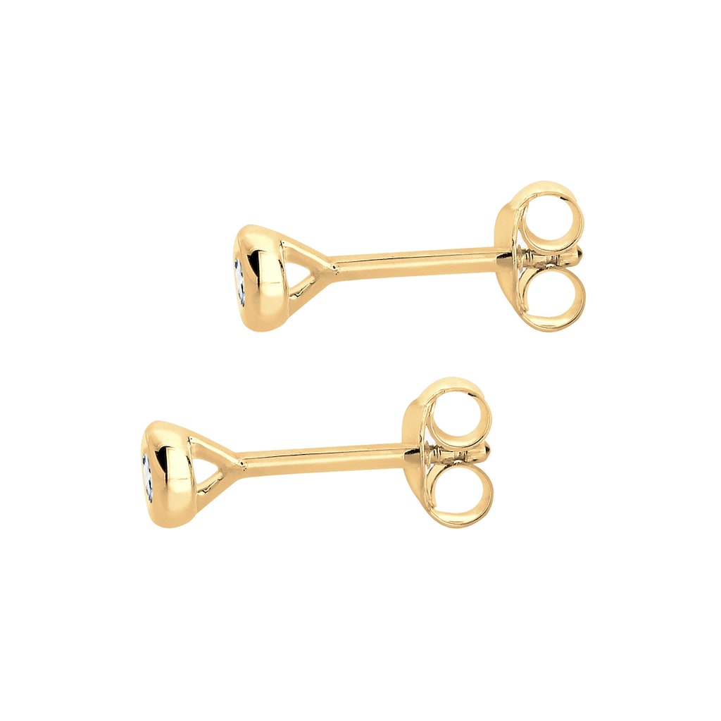 Elli DIAMONDS Paar Ohrstecker »Basic Elegant Klassisch Diamant 585 Gelbgold«