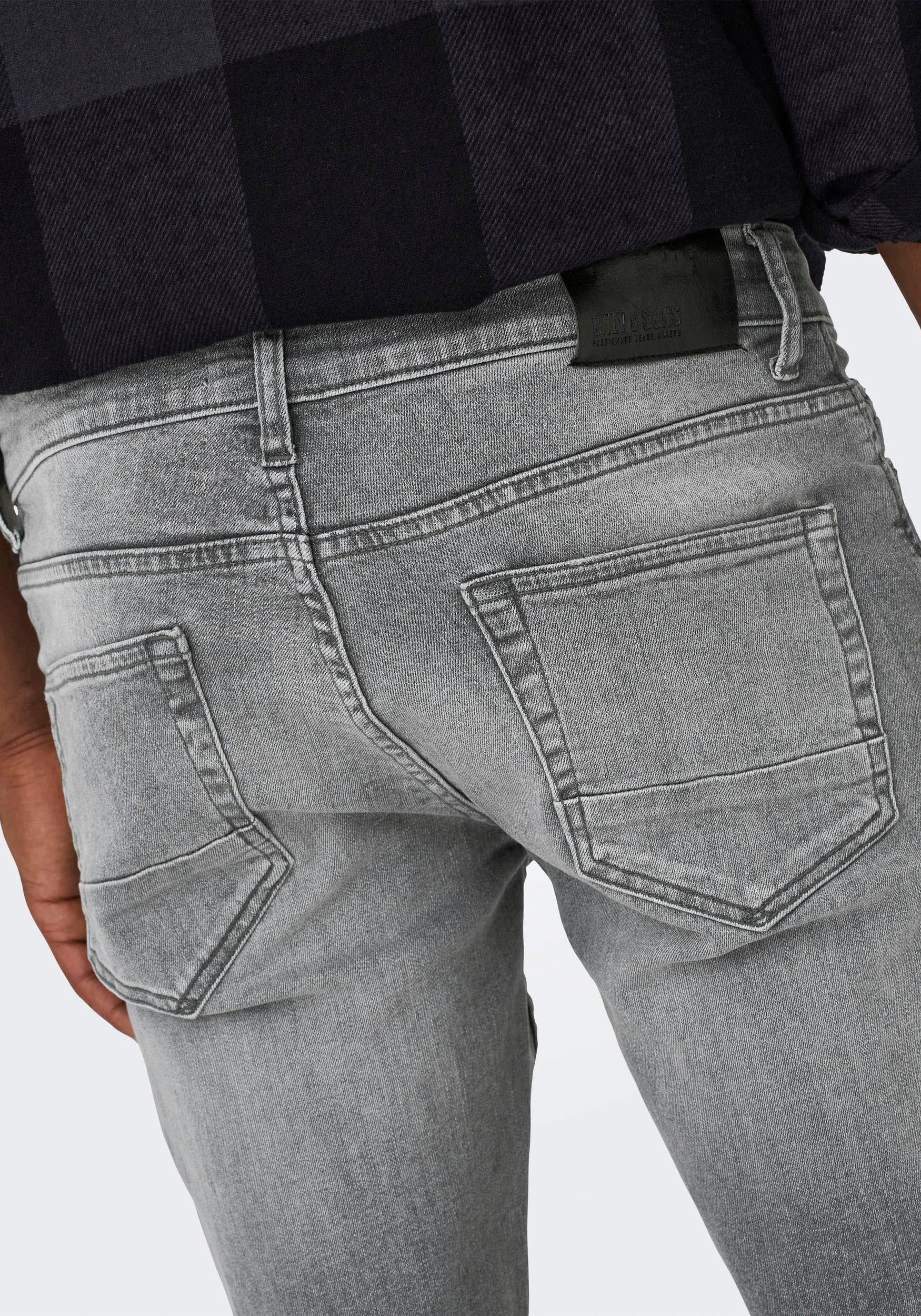Only & Sons Herren Jeans ONSLOOM SLIM GREY 3227 - Slim Fit - Grau - Grey De günstig online kaufen