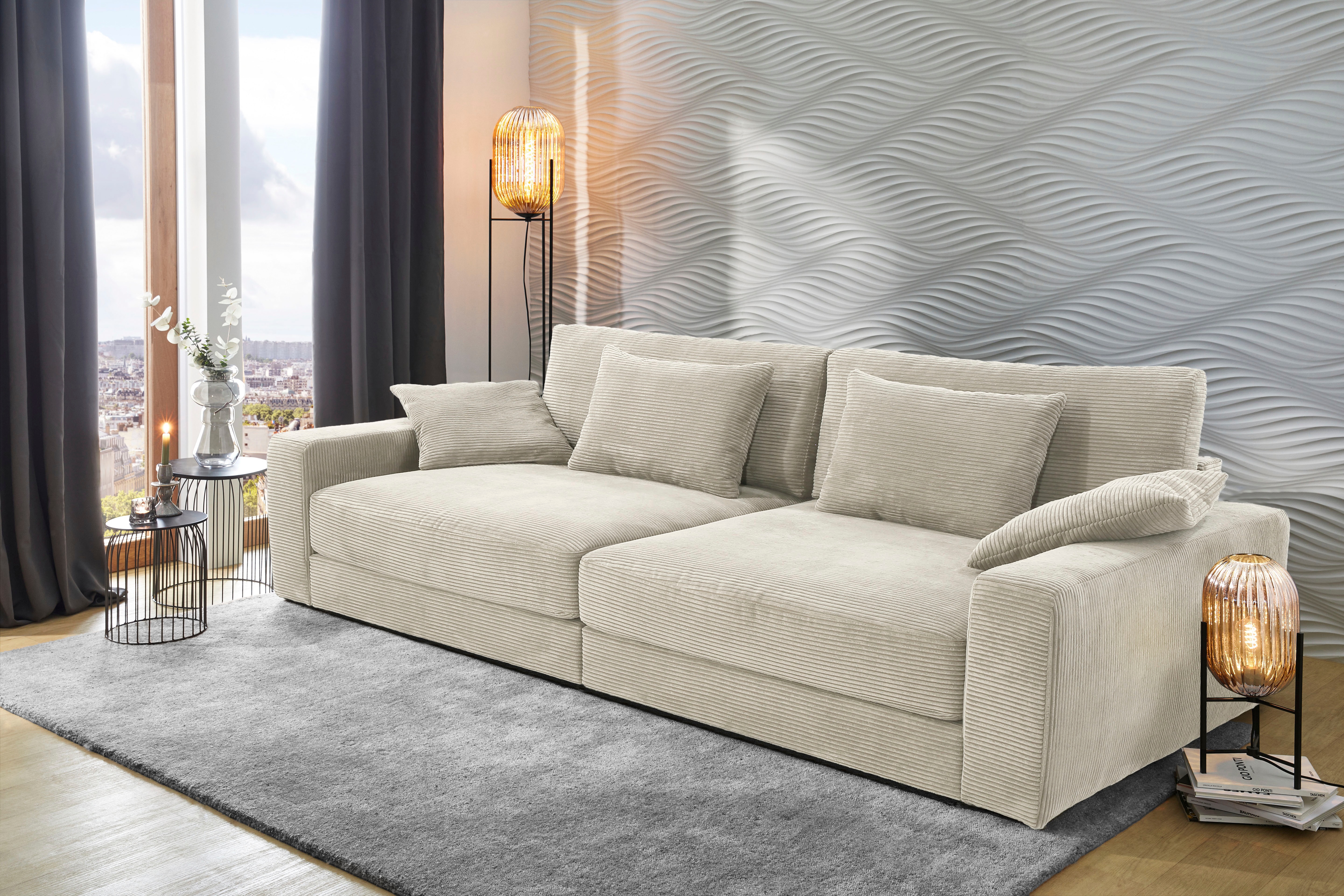 Jockenhöfer Gruppe "Milano XXL, B: 290 cm, Megasofa, Loungesofa" mit Zierkissen, Relaxfläche 120x240 cm, Federkern