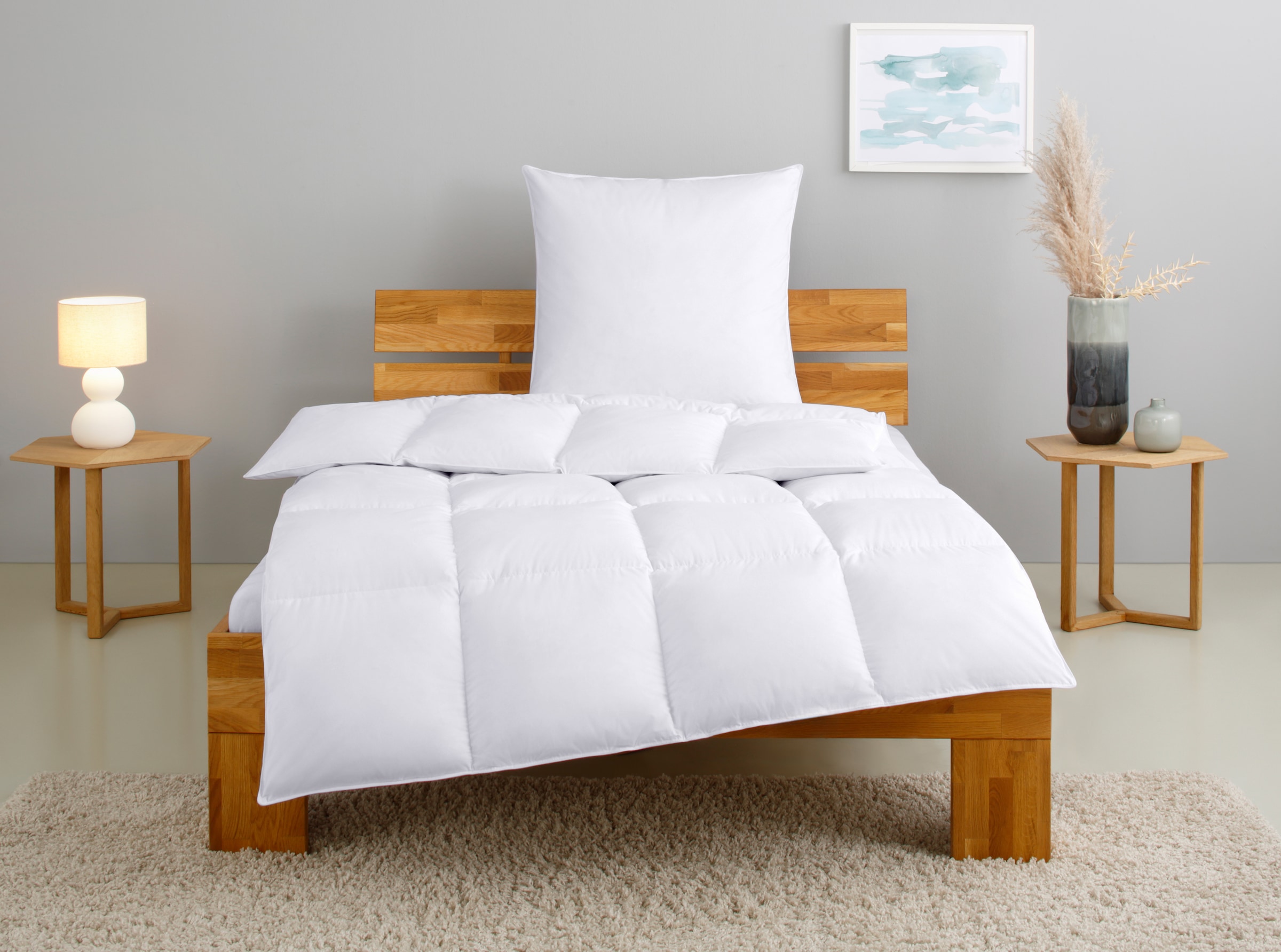 OTTO home "RINA, Bettdecke in 135x200 & 155x220 cm, 2-tlg." Set mit Kissen 40x80 cm, 80x80 cm für Herbst, Winter, Made in Germany