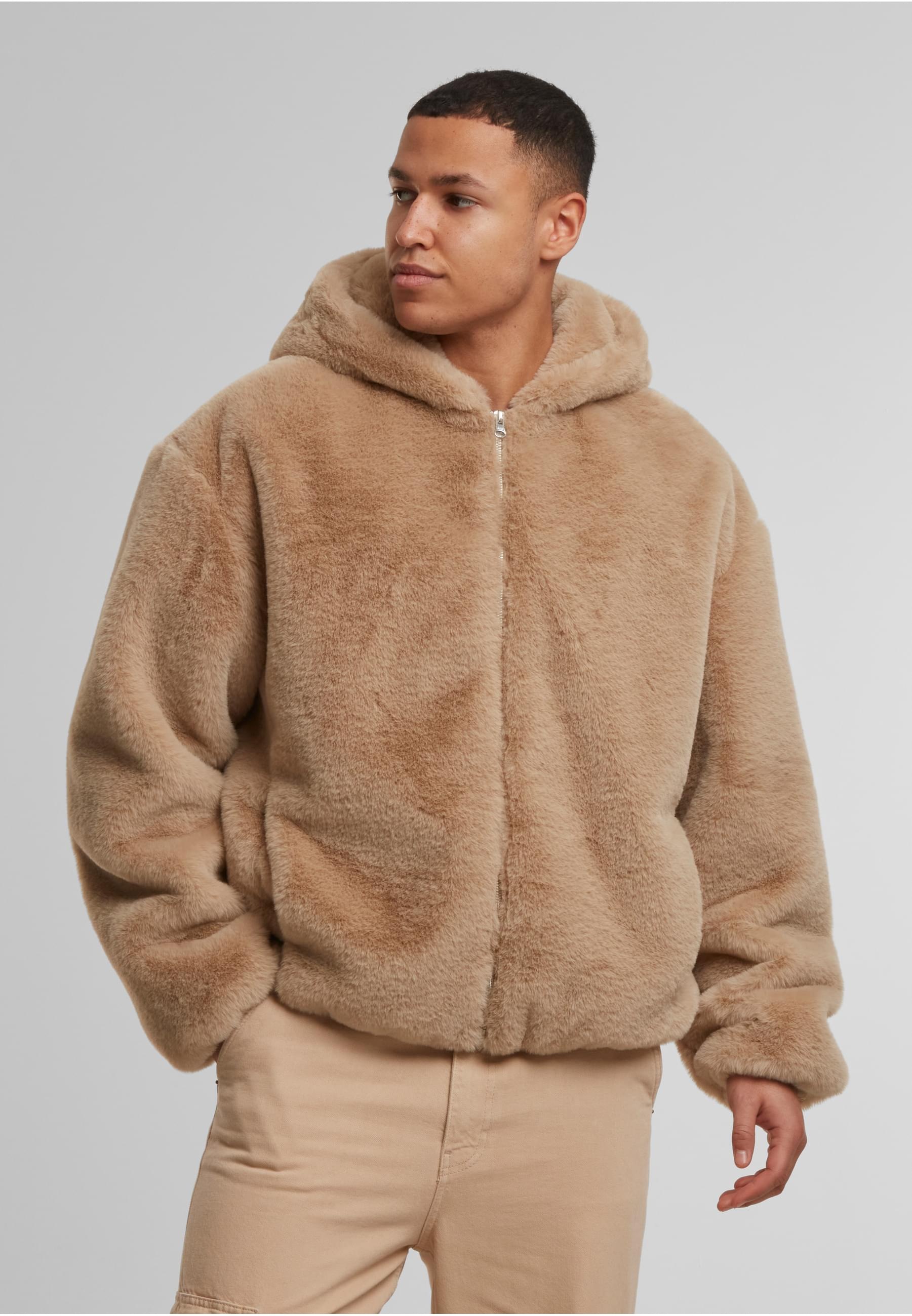 URBAN CLASSICS Sweatjacke »Urban Classics Full Zip Faux Fur Hoodie«