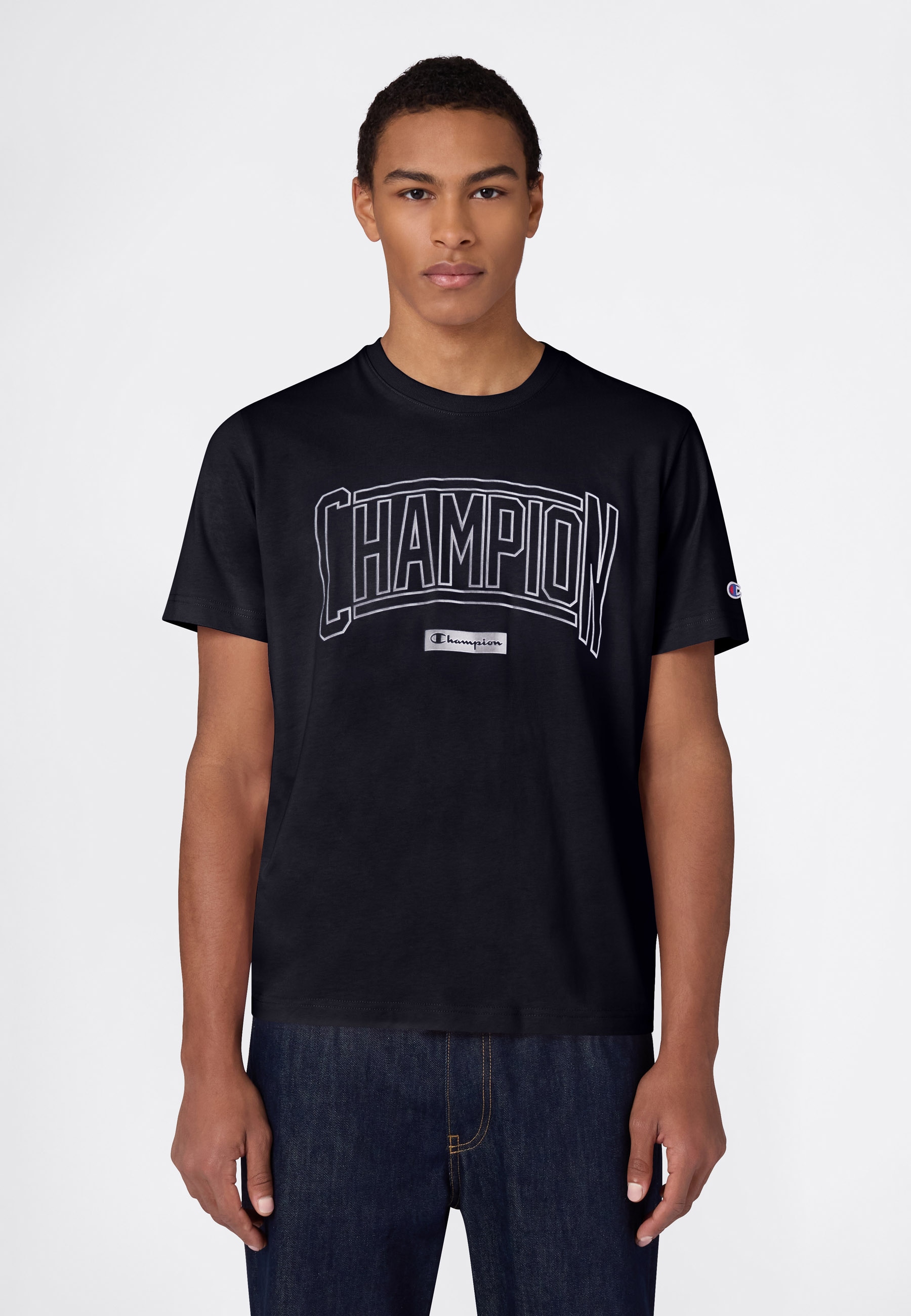 Champion "COLLEGE Relax Fit Crewneck T-Shirt" Kurzarm, mit Rundhalsausschnitt, aus Baumwolle