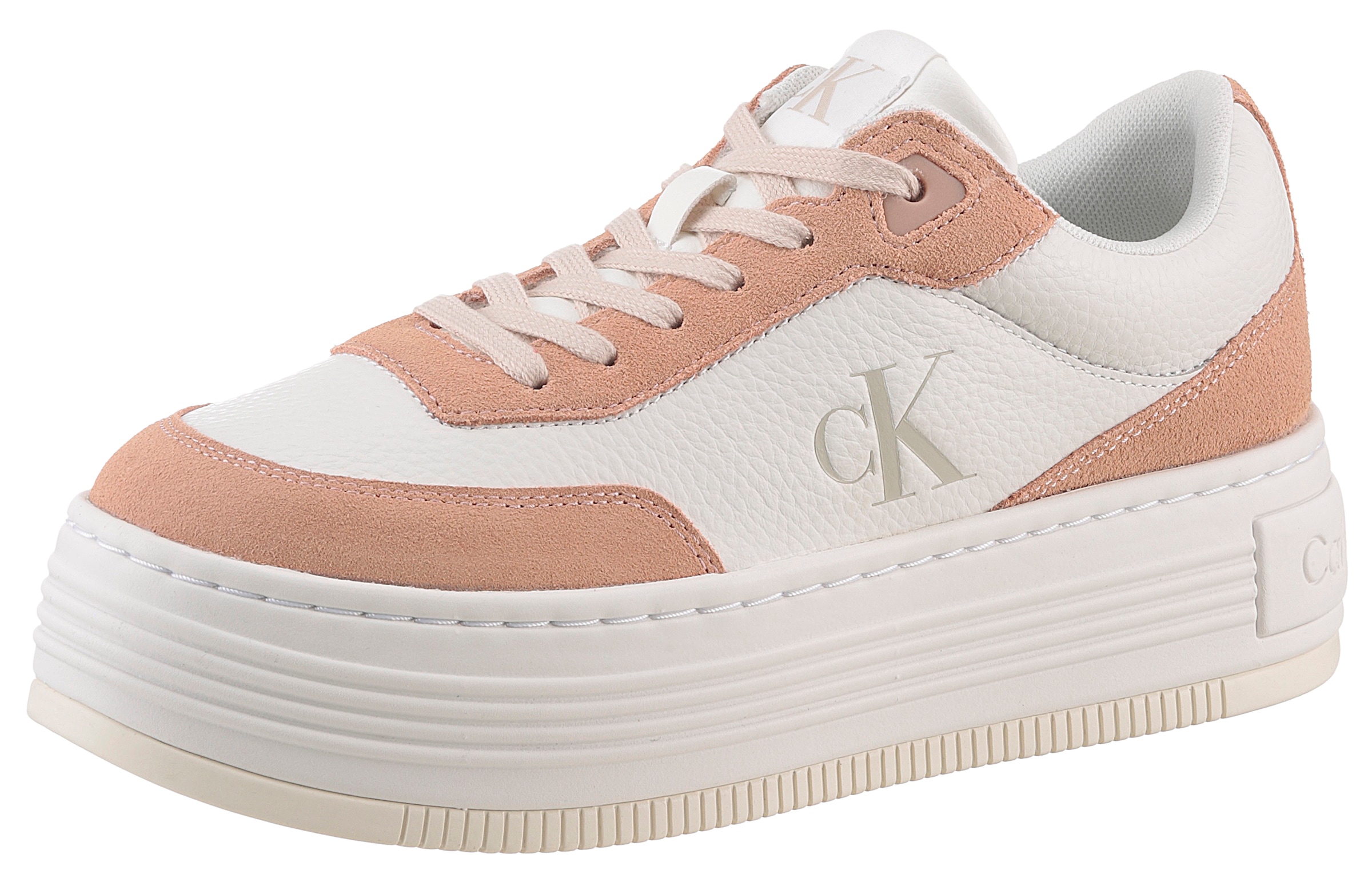 Calvin Klein Jeans "BOLD FLATF LOW LACE TUMB LTH", Schnürschuh, Halbschuh, günstig online kaufen