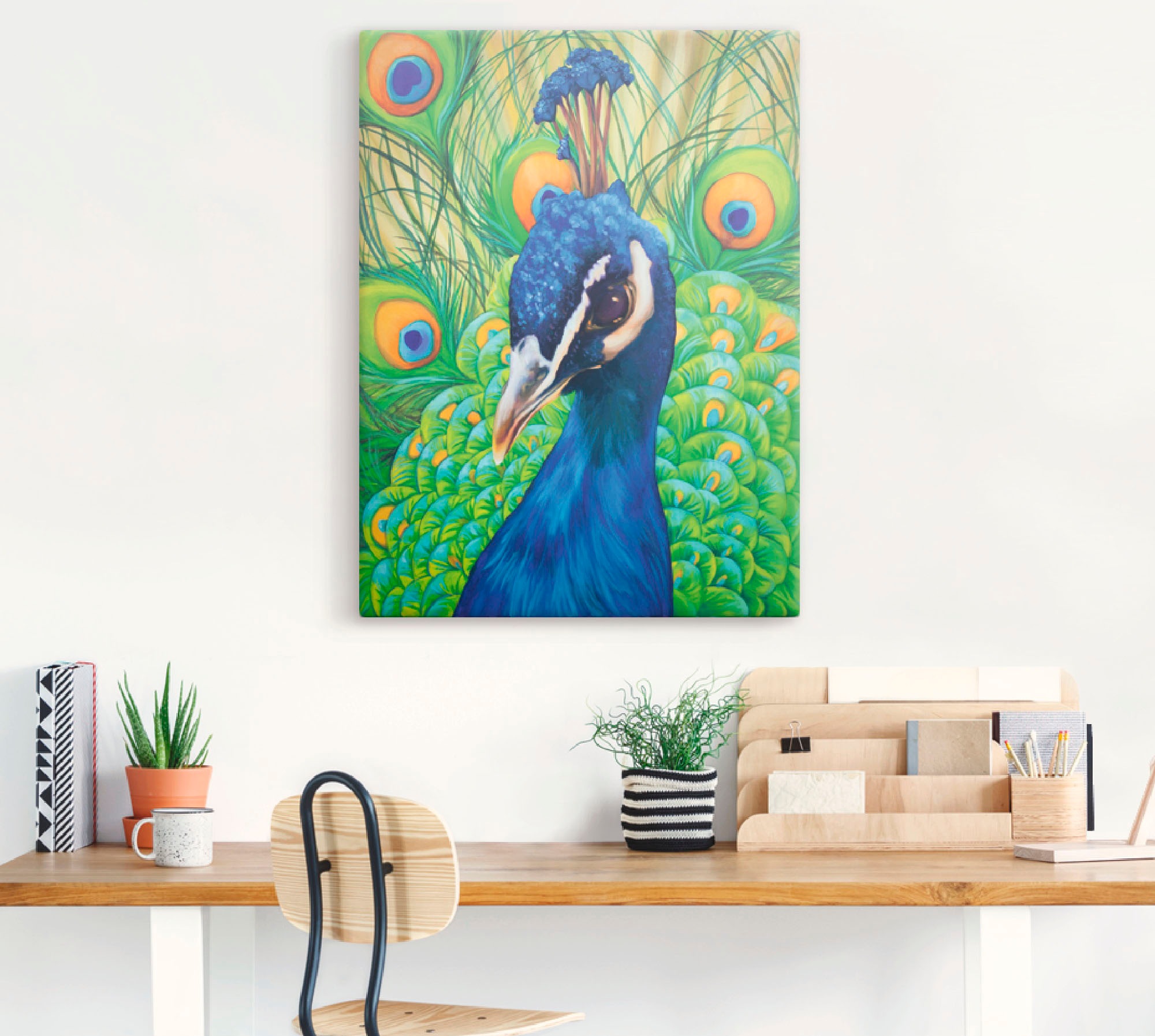 Artland Wandbild »Pfau«, Vögel, (1 St.), als Leinwandbild, Poster in verschied. Größen