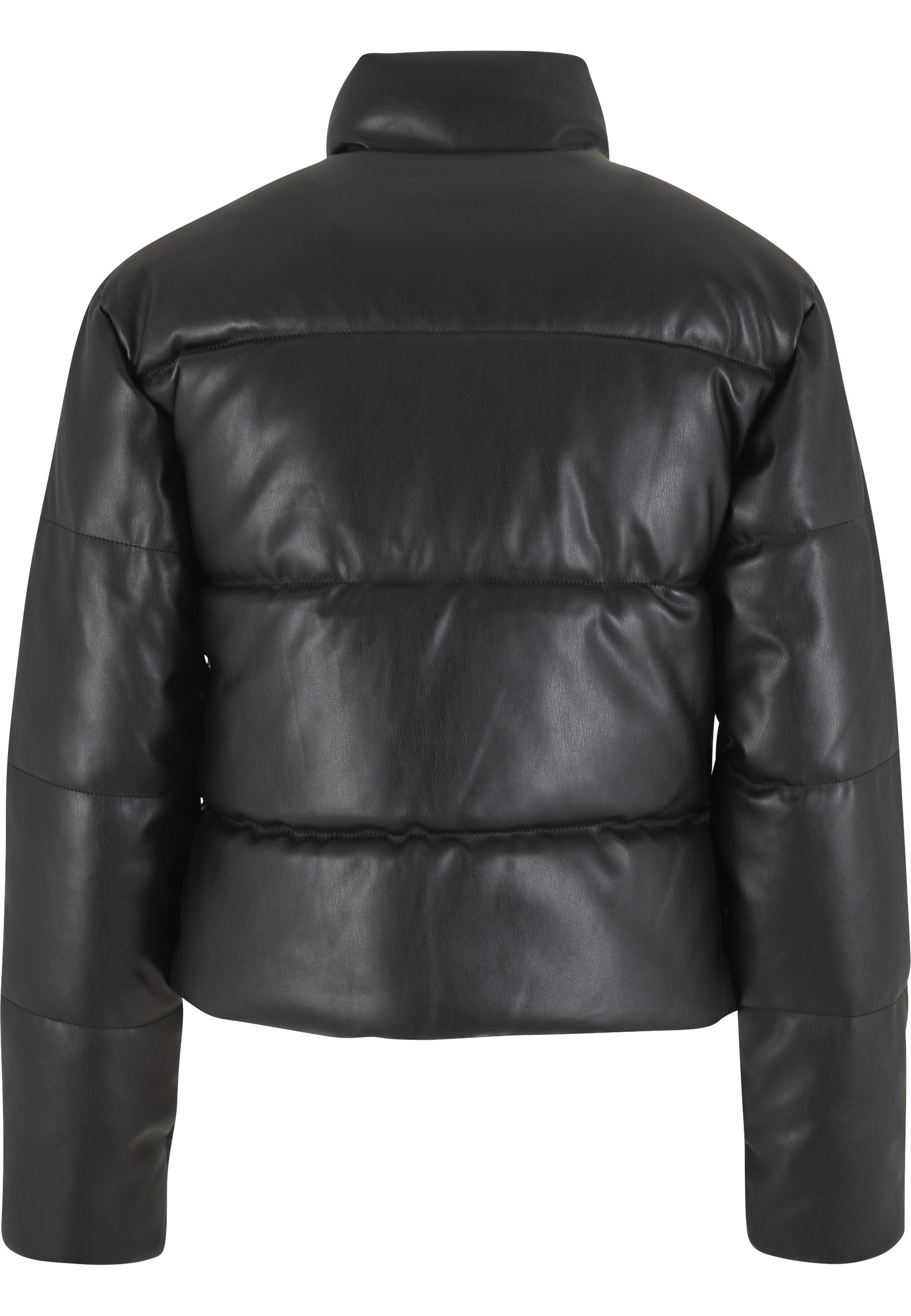 URBAN CLASSICS Allwetterjacke »Urban Classics Ladies Synthetic Leather Puffer Jacket« 1 Stk. tlg. ohne Kapuze