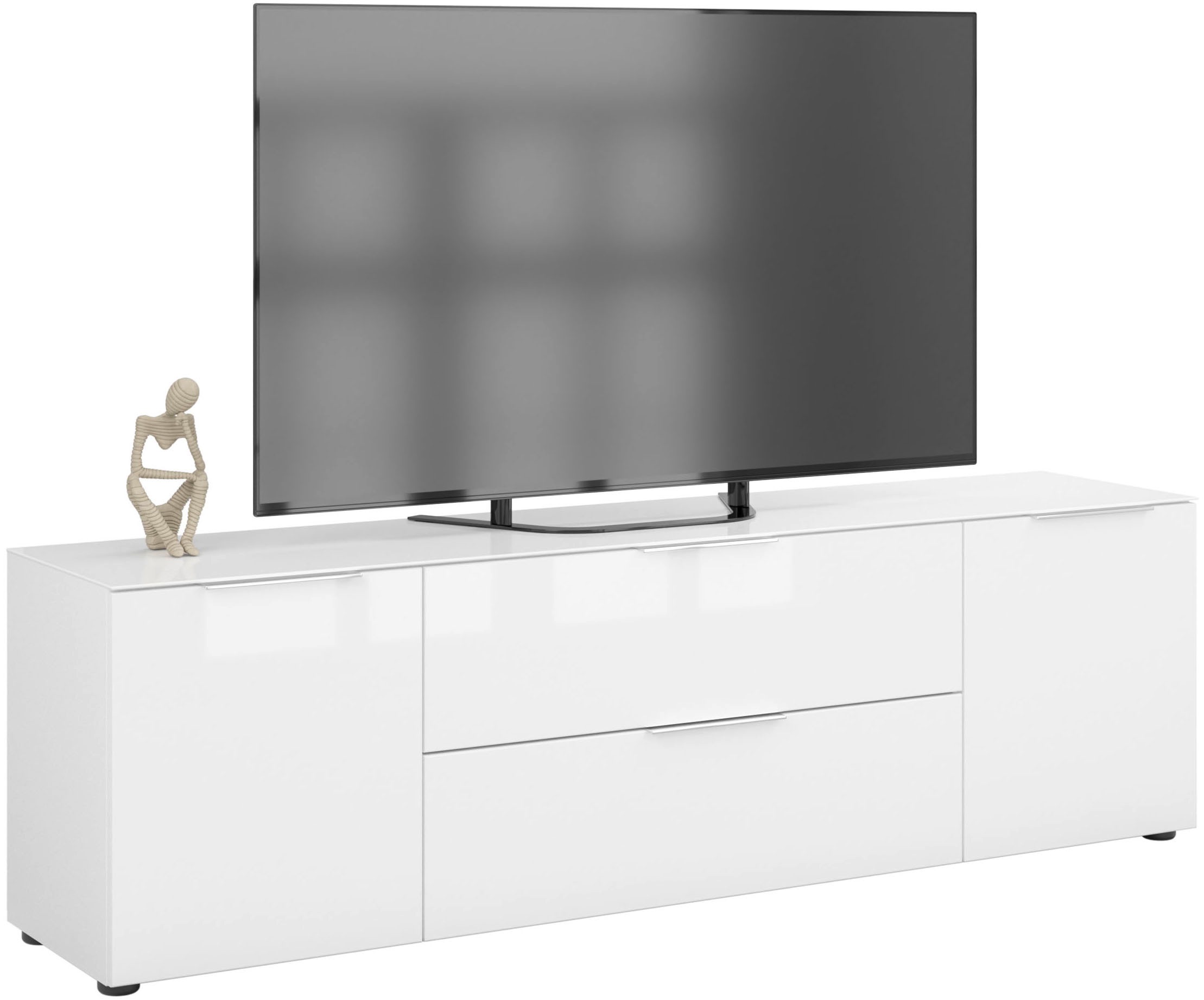 Manjana Möbel Lowboard »mit Chrom oder Schwarz matten Metallgriffen«