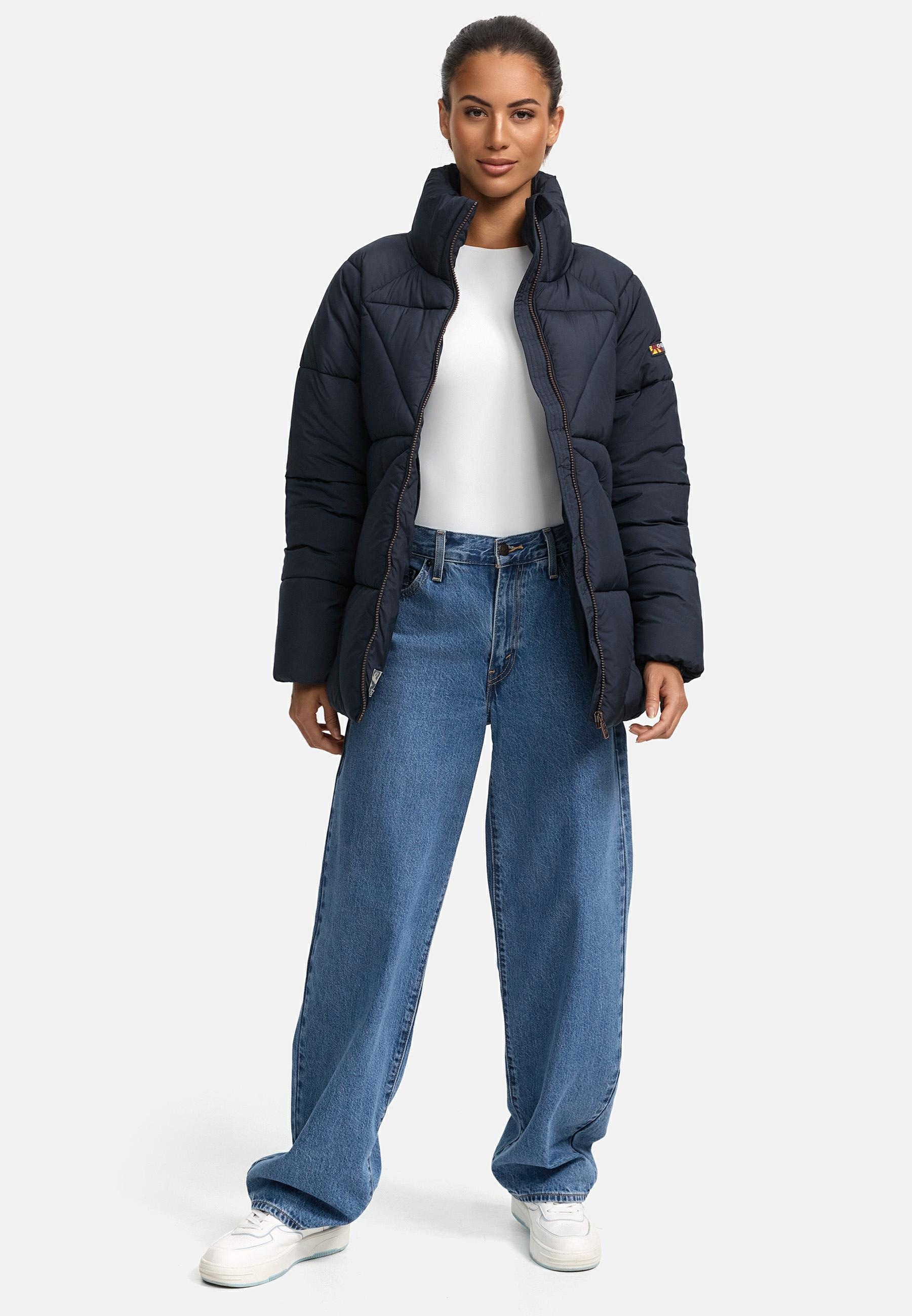 Navahoo Steppjacke »Schokolinaa 14«, ohne Kapuze, Winterjacke mit modischer Steppung & hohem Kragen