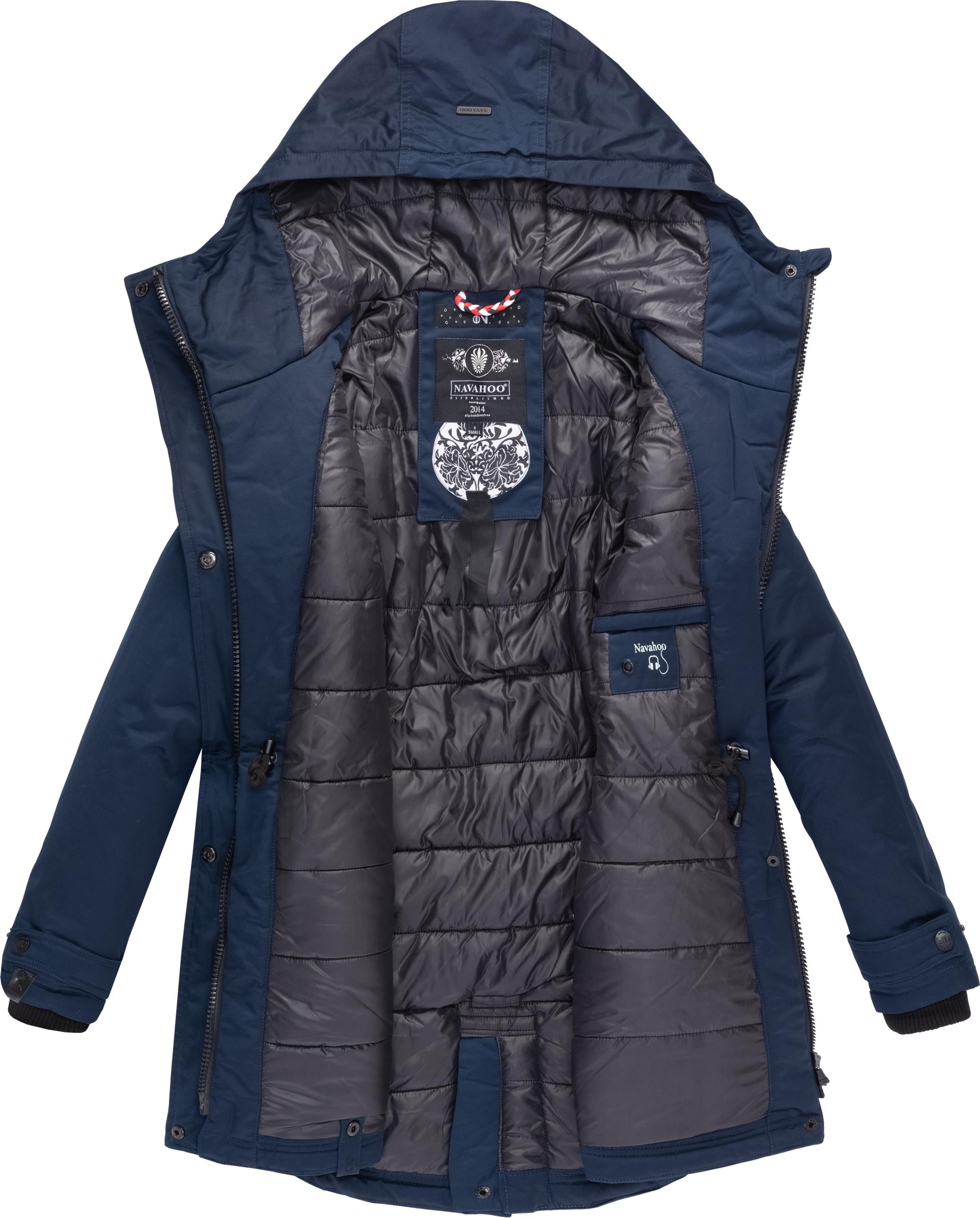 Navahoo Wintermantel »Avrille II«, sportlicher Damen Winter Kurzmantel mit großer Kapuze