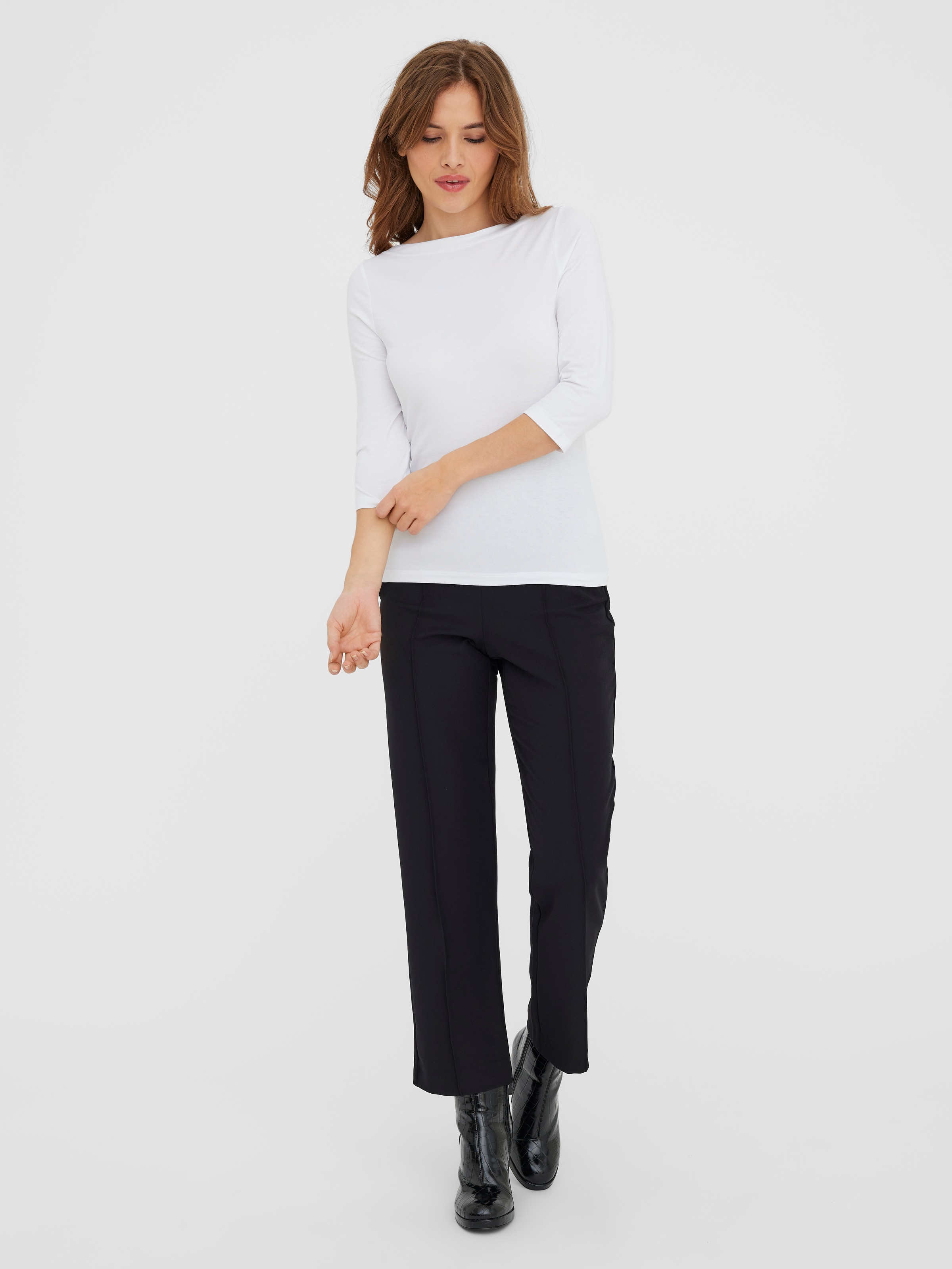 Thumbnail - Vero Moda 3/4-Arm-Shirt "VMPANDA MODAL 3/4 TOP JRS NOOS" Baumwollmischung, regular fit