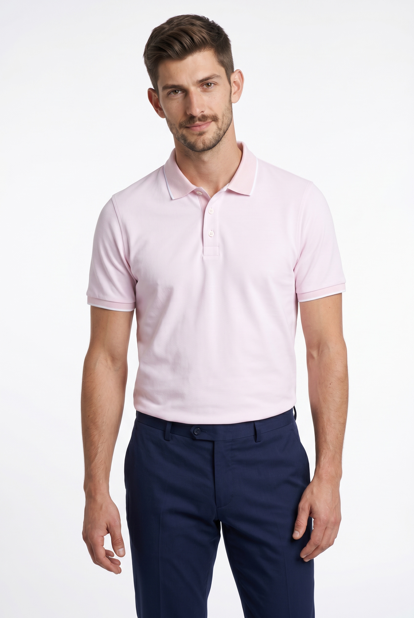 MARVELIS Poloshirt meliert, leicht tailliert