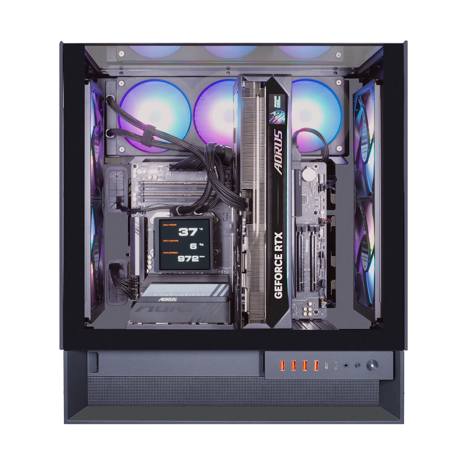 Cougar Gaming-PC »OmnyX BK 8075 AMD Ryzen 7 9850X3D 32GB DDR5 2TB SSD RTX 5080« Windows 11, DDR5 RAM, Wasserkühlung