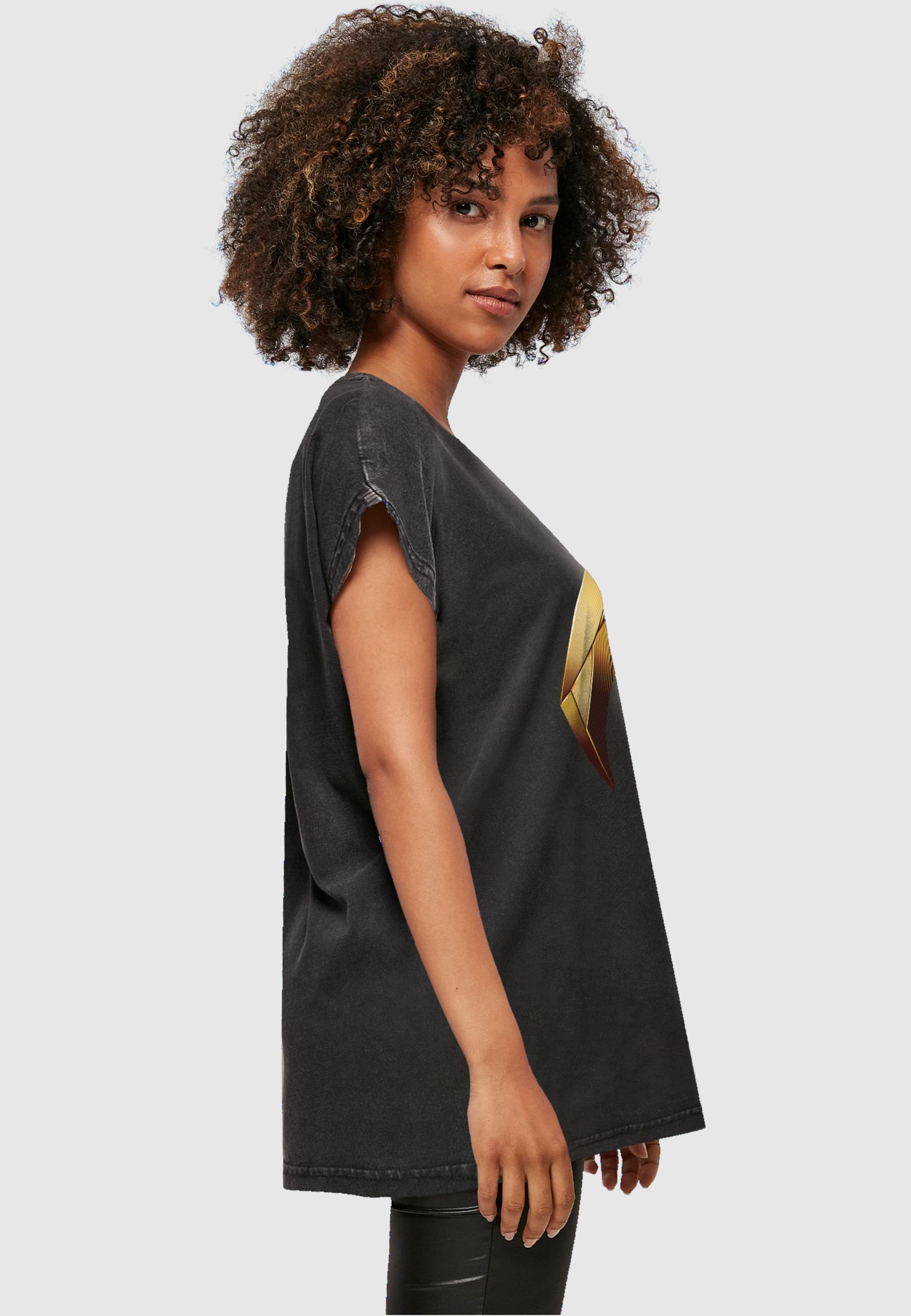 ABSOLUTE CULT T-Shirt »ABSOLUTE CULT Damen Ladies Aquaman - Emblem Acid Washed T-Shirt«, (1 tlg.)