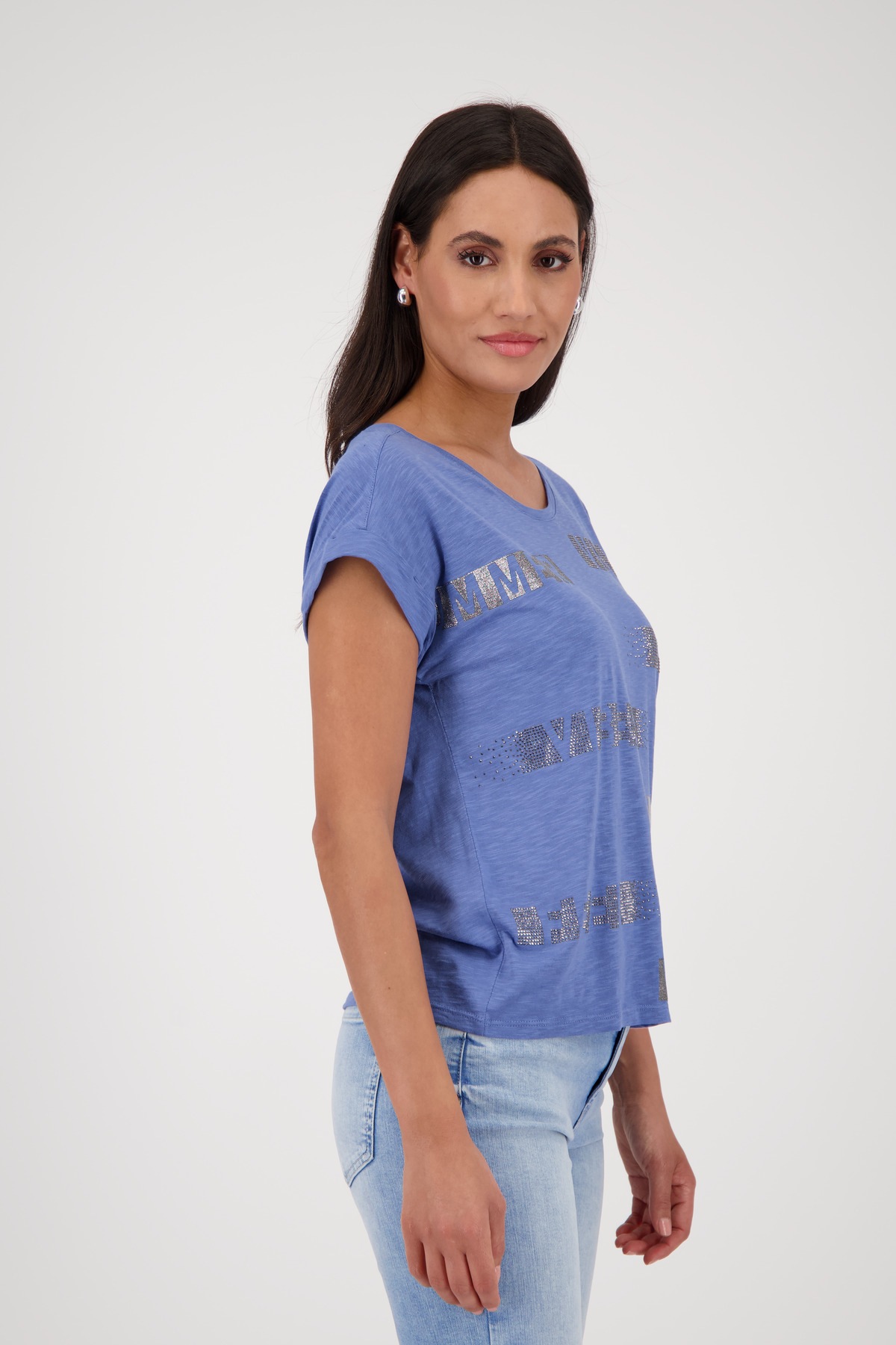 Monari T-Shirt "Shirt Basic Schmuckschrift", Mit Rundhalsausschnitt günstig online kaufen