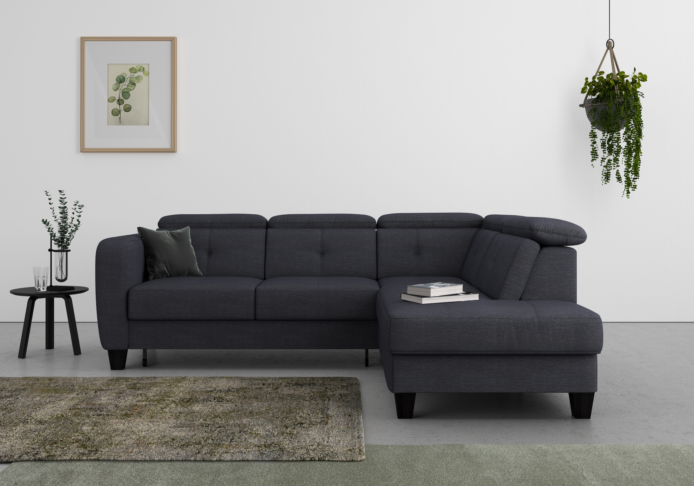 sit&more Ecksofa "Belluci L-Form" inklusive Federkern, wahlweise mit Schlaffunktion und Bettkasten