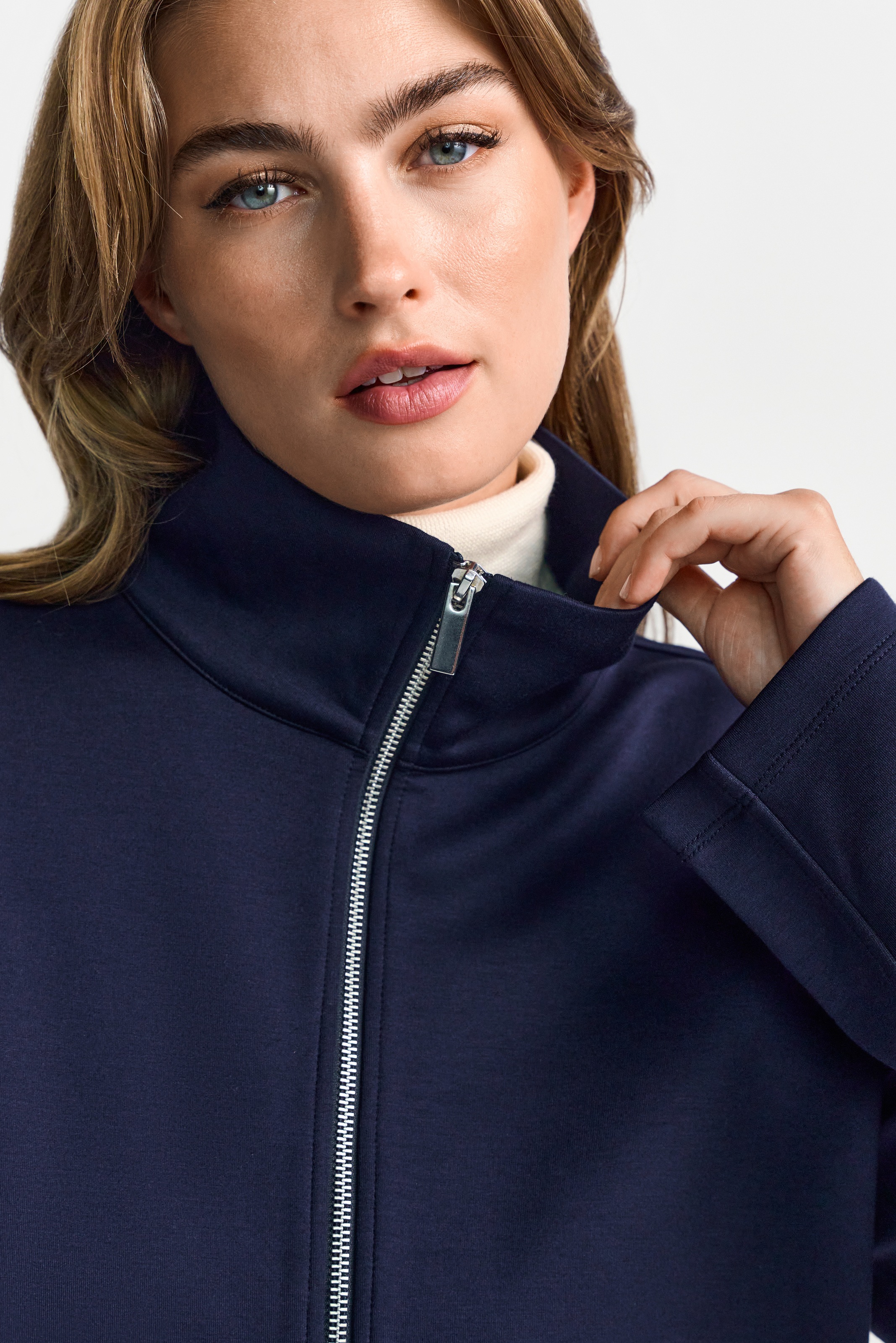 RICHROYAL Sweatjacke Tunnelzug-Saum, Stehkragen, regular fit günstig online kaufen