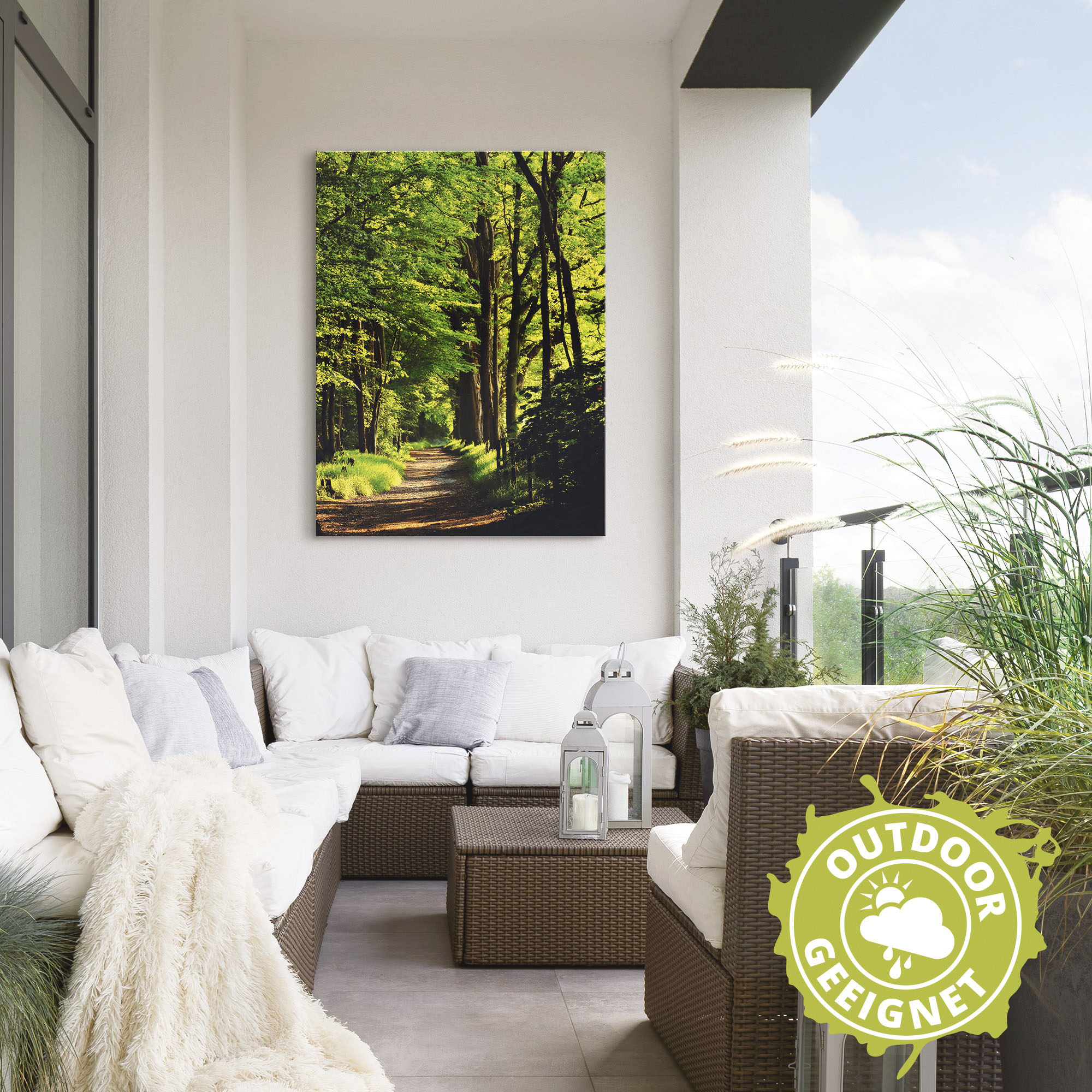 Thumbnail - Artland Wandbild "Weg im Wald", Wald, (1 St.), als Alubild, Outdoorbild, Leinwandbild, Poster in verschied. Größen