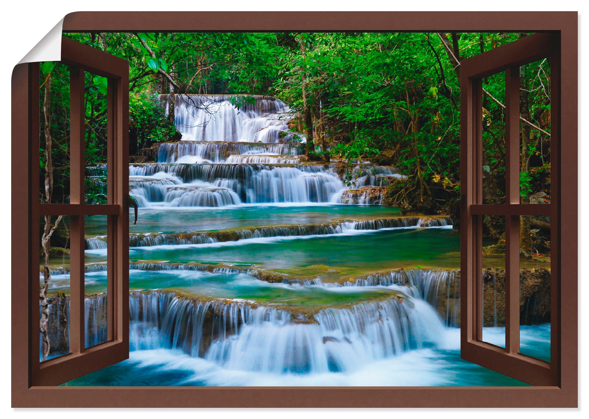 Kanchanaburi«, bestellen »Fensterblick Artland in Poster oder Wasserfall in versch. (1 BAUR | Wandaufkleber Größen als St.), Leinwandbild, Wandbild Fensterblick,