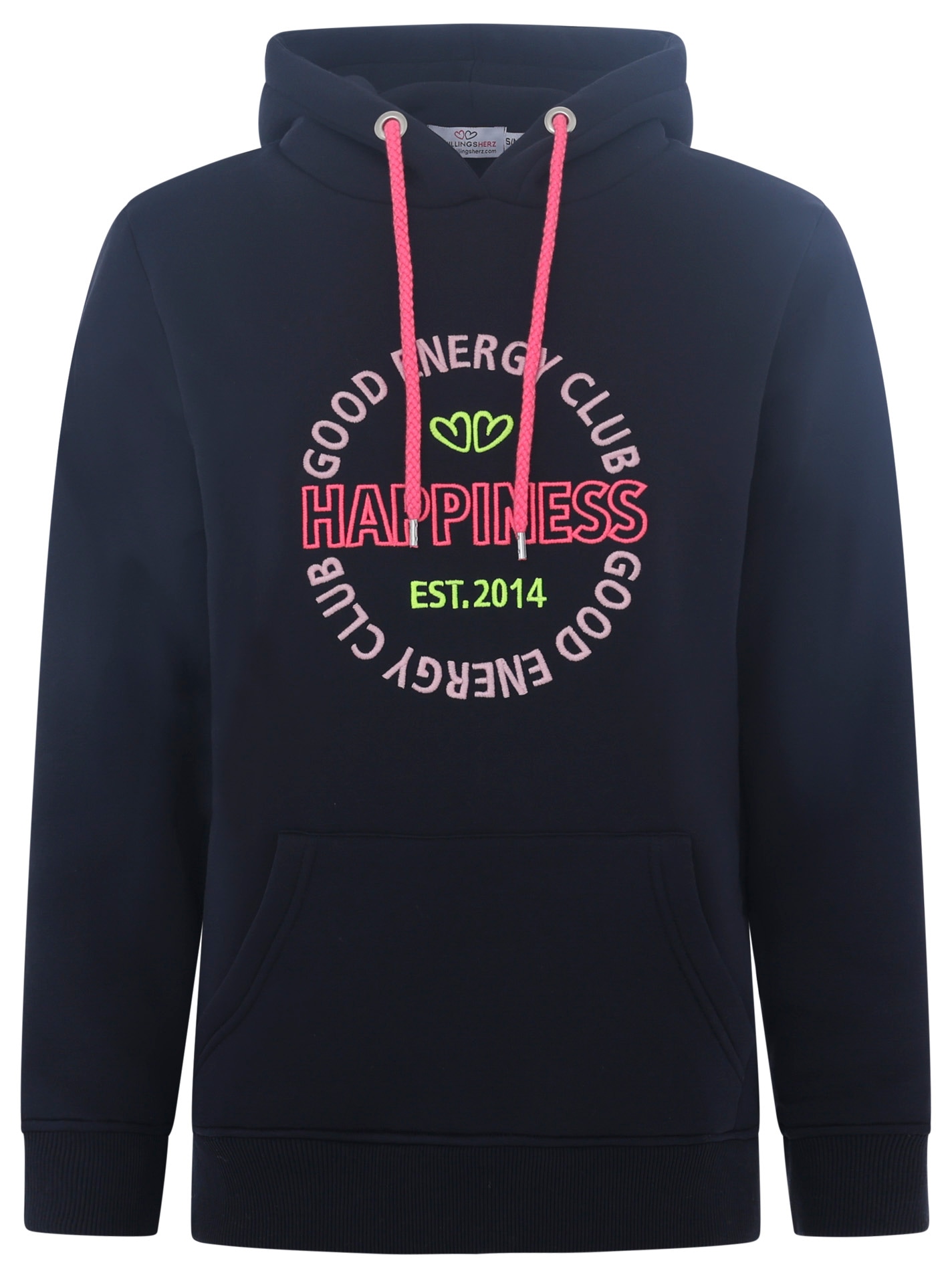Zwillingsherz Sweatshirt, gestickter Schriftzug, Kapuze, Langarm, Känguruta günstig online kaufen