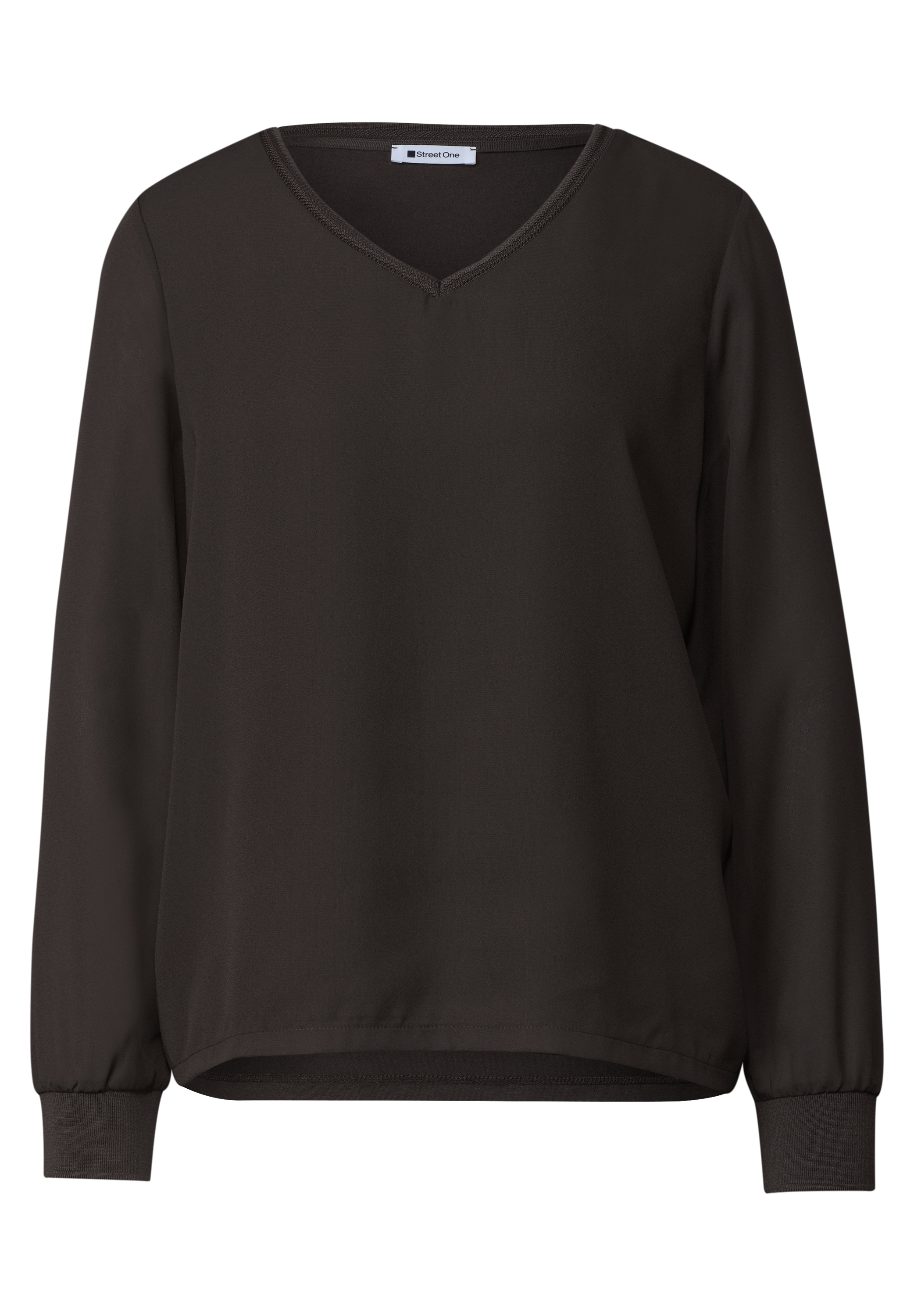 STREET ONE Langarmshirt mit Chiffon-Layer