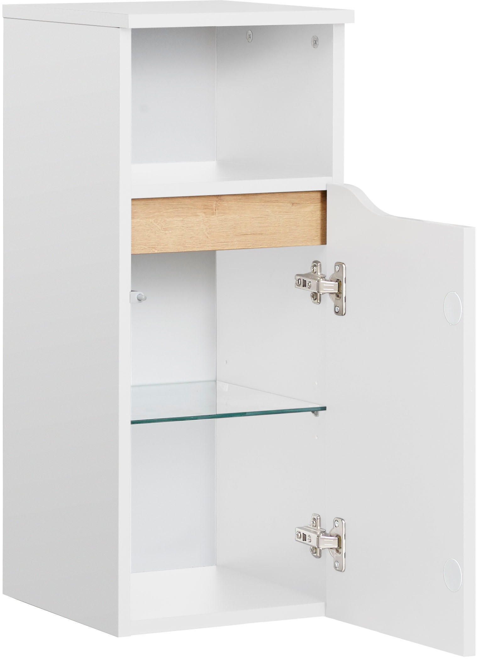 Saphir Unterschrank »Quickset Badschrank mit 1 Tür, 1 offenes Fach, 30 cm breit«, Badezimmer-Unterschrank inkl. Türdämpfer, grifflos