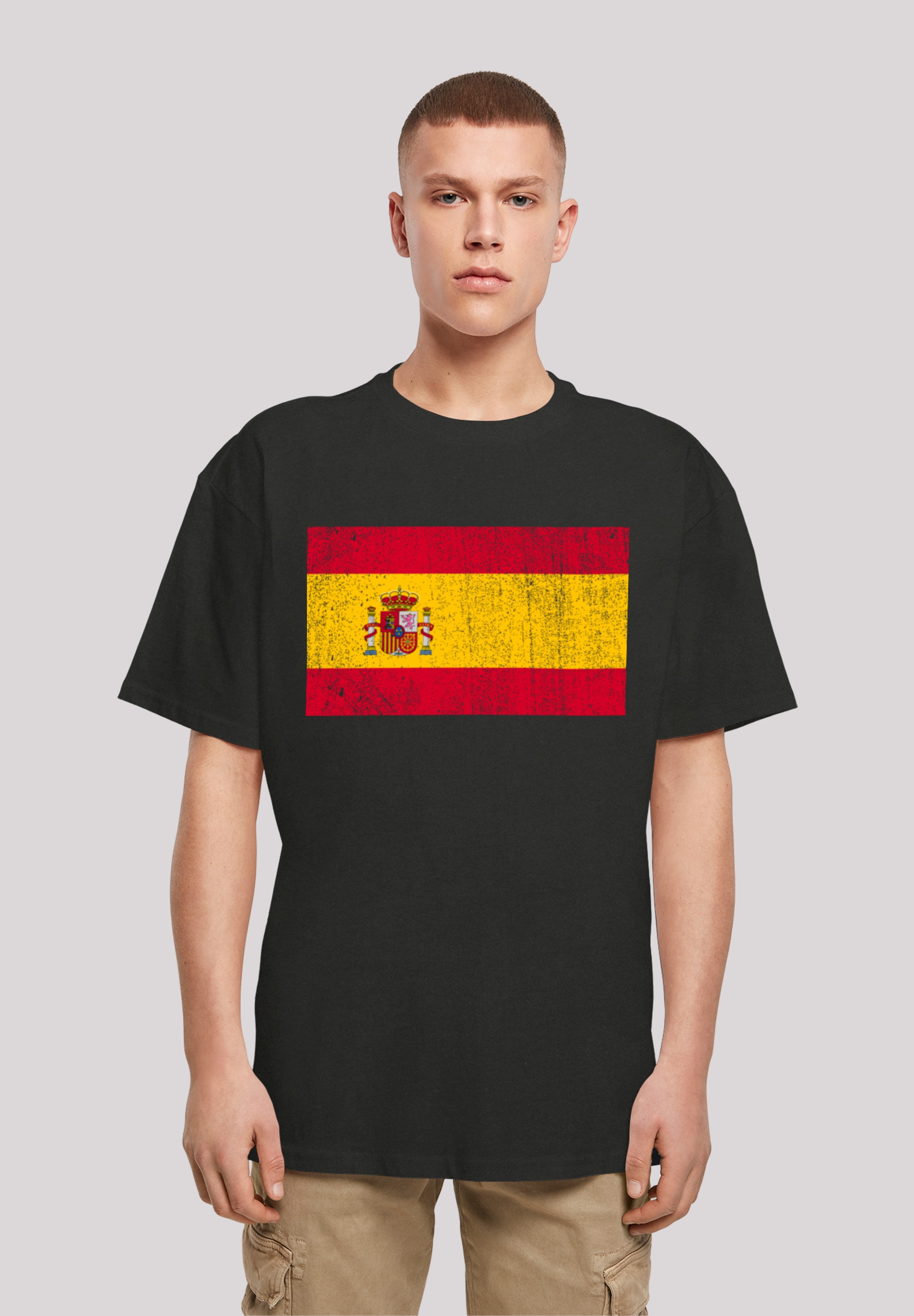 F4NT4STIC T-Shirt "Spain Spanien Flagge distressed", Print