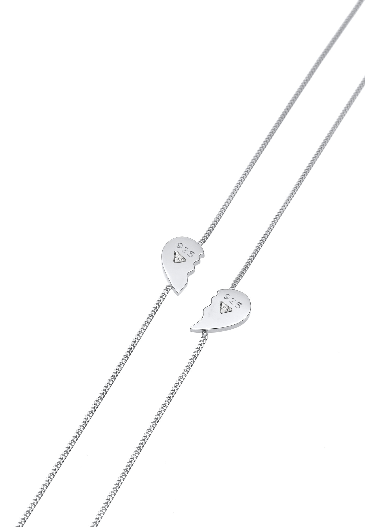 Elli Armband Set »Herz geteilt Friends Love 2er Set 925 Silber«