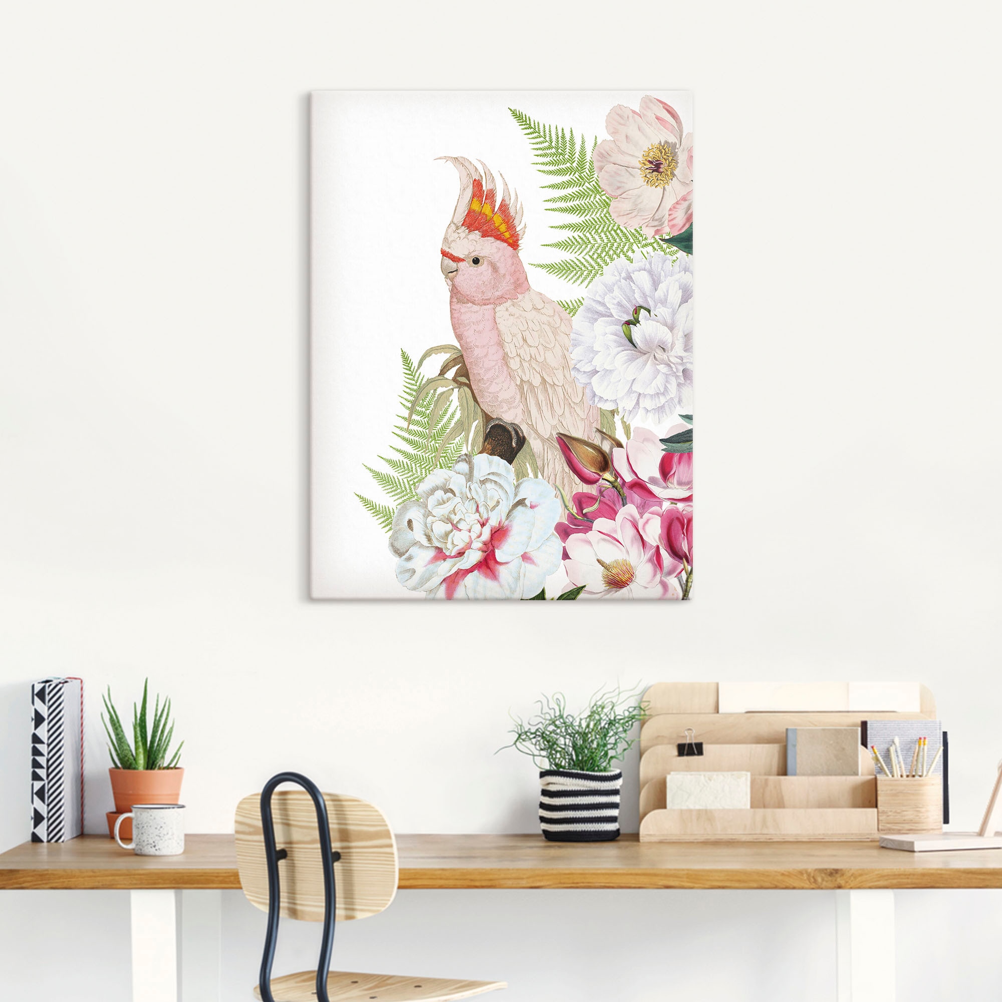 Artland Wandbild »Vintage Papagei II«, Vogelbilder, (1 St.), als Leinwandbild, Poster, Wandaufkleber in verschied. Größen