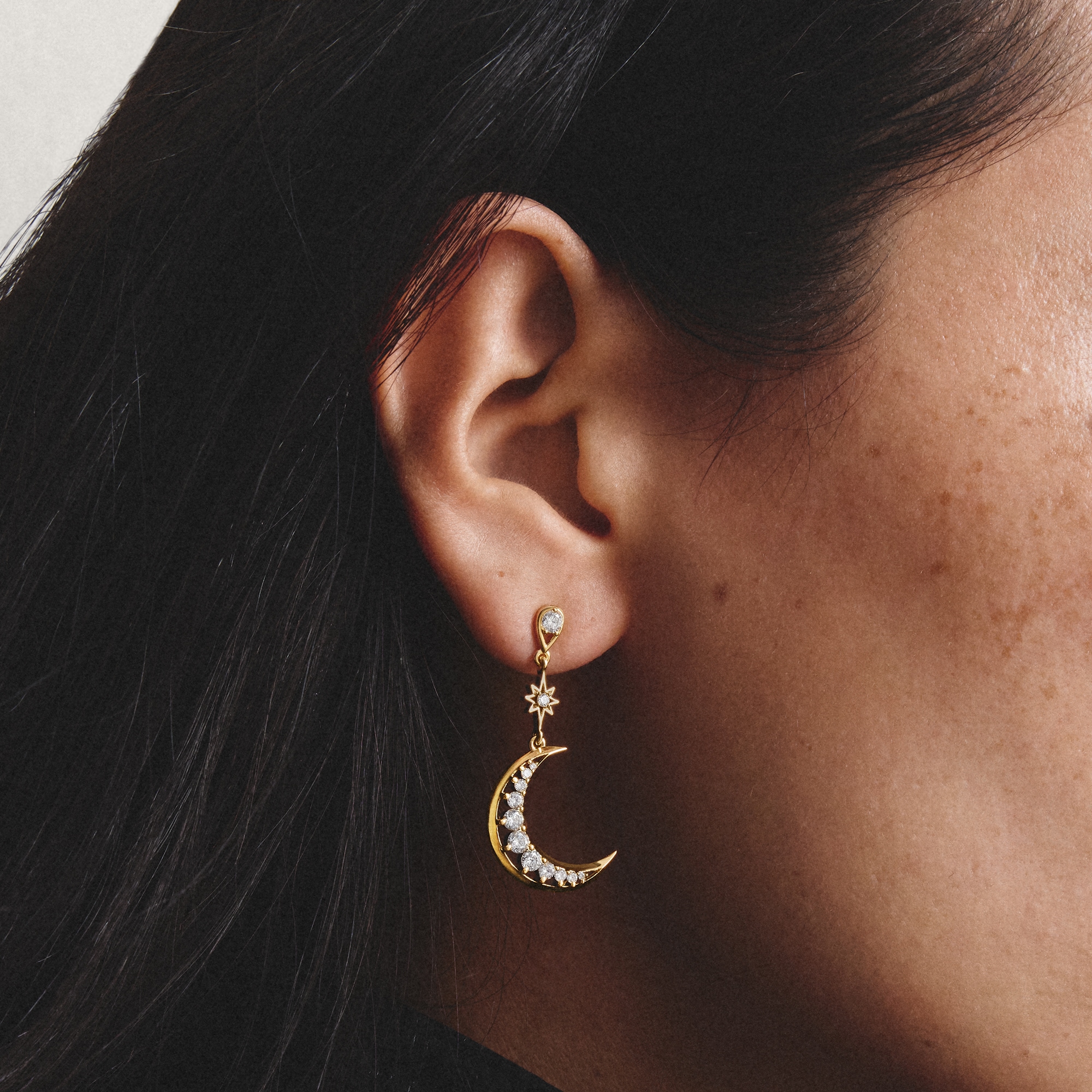 THOMAS SABO Paar Ohrhänger »Midnight Sky Ohrringe gelbgoldfarben« mit Zirkonia (synth.)