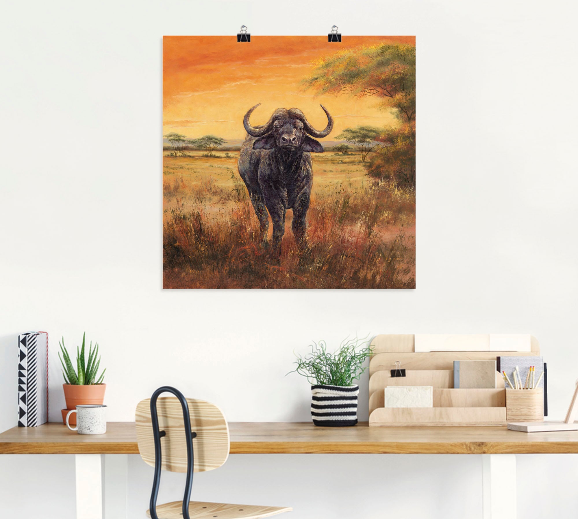Artland Wandbild »Büffel«, Wildtiere, (1 St.), als Poster, Wandaufkleber in verschied. Größen