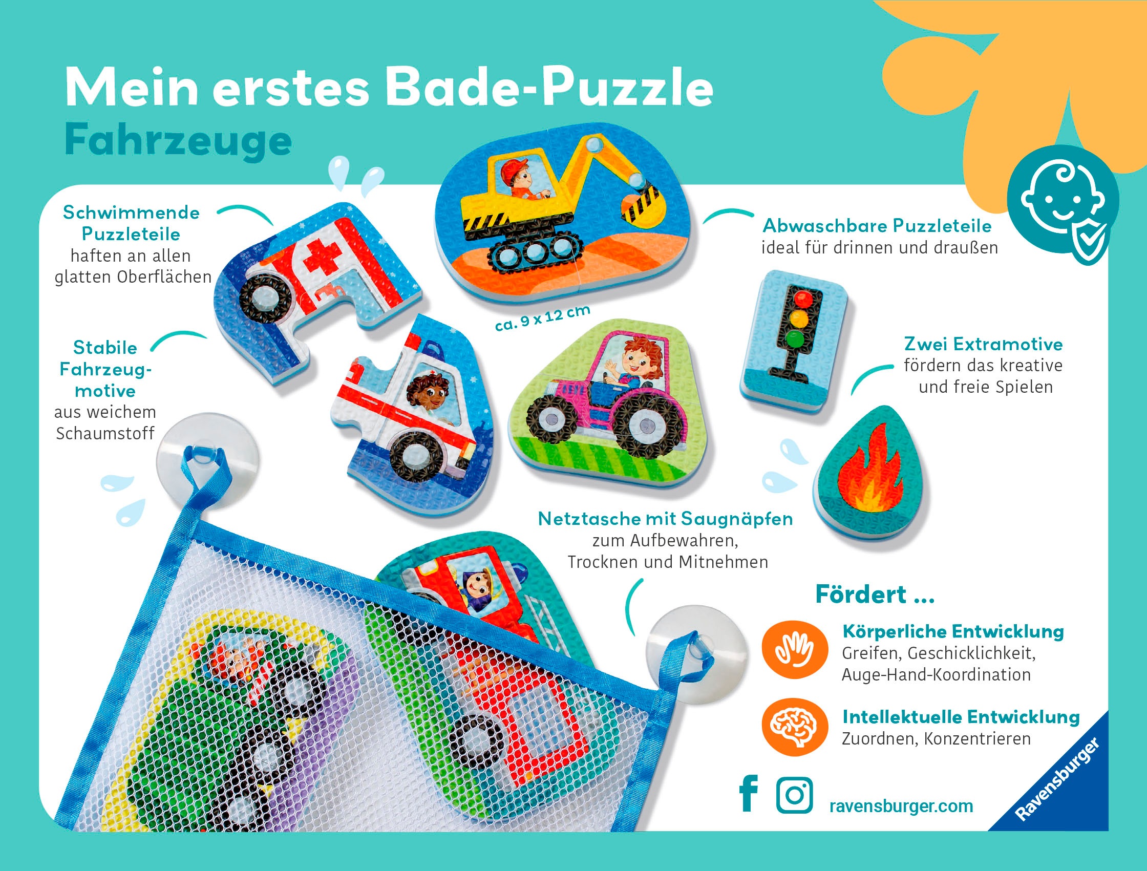 Ravensburger Badespielzeug »Play+ Mein erstes Bade-Puzzle: Fahrzeuge«