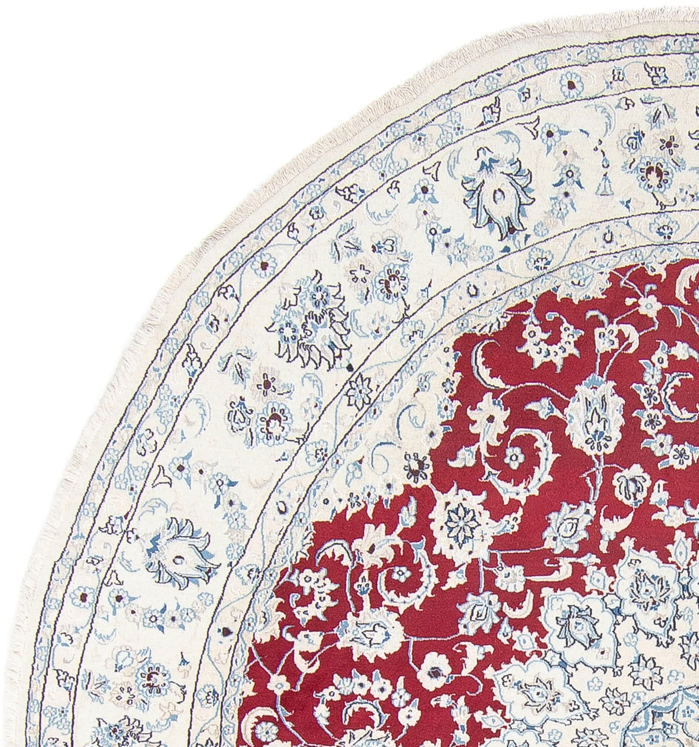 morgenland Wollteppich »Nain Medaillon Rosso scuro 247 x 247 cm«, rund, Unikat mit Zertifikat