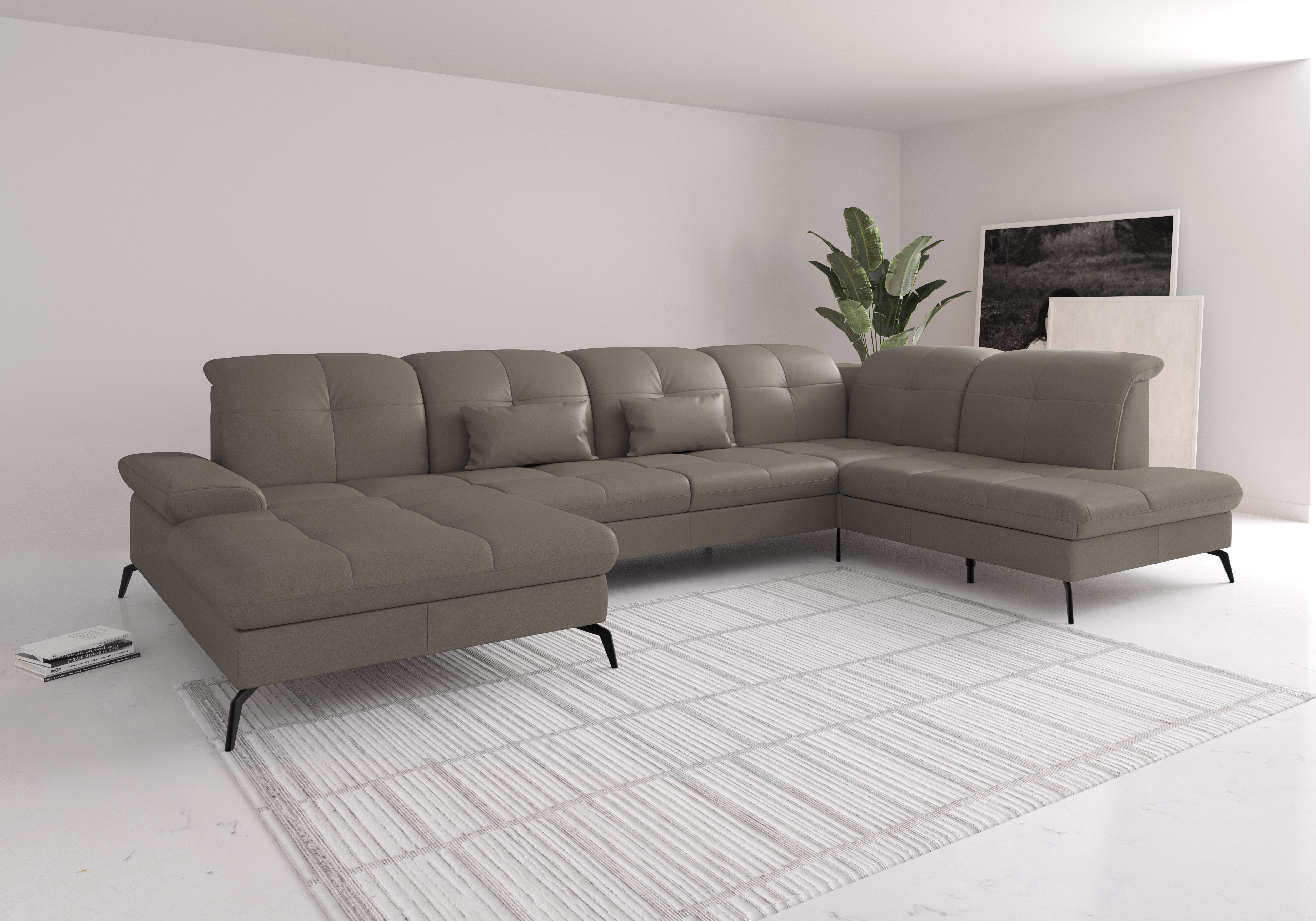 sit&more Wohnlandschaft "Amica, U-Form, inkl. Sitztiefenverstellung und Armteilverstellung" wahlweise mit Kopfteilverstellung, Schlaffunktion und Bettkasten