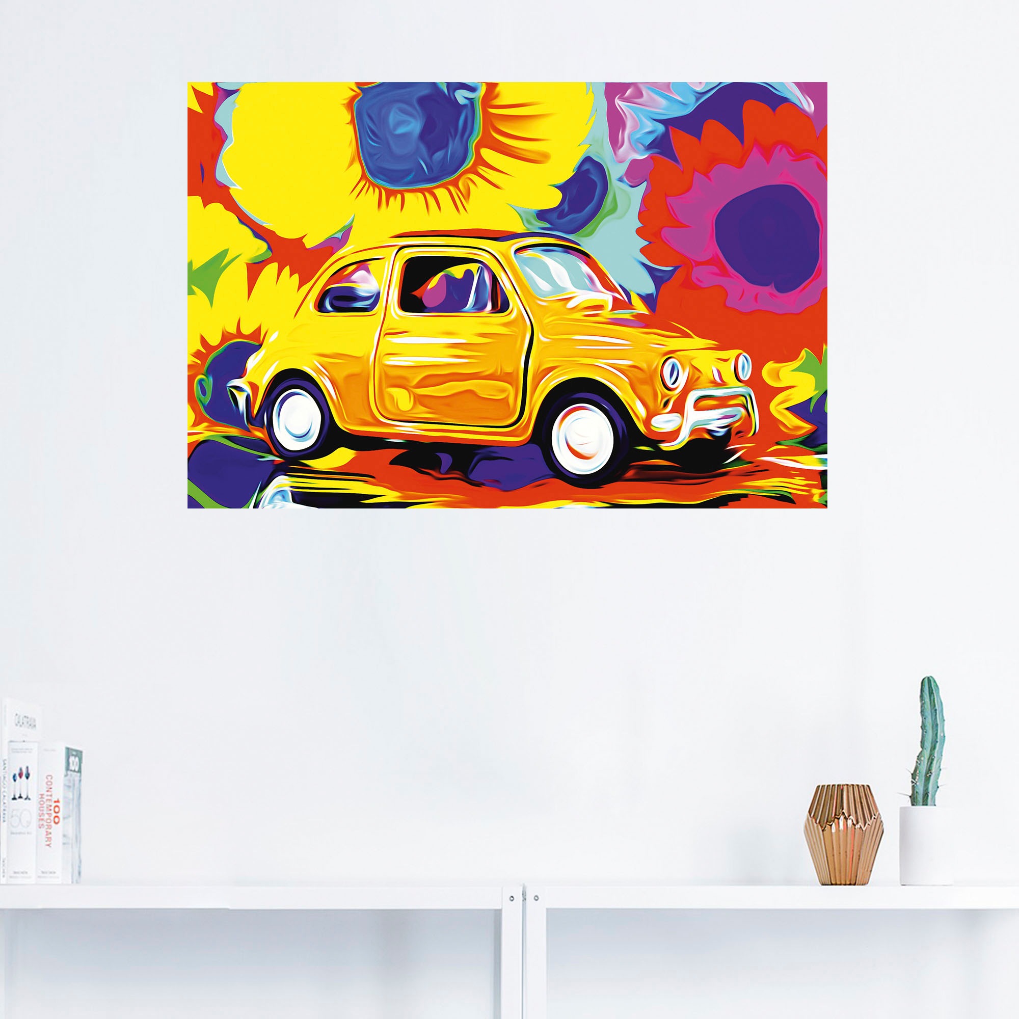 Black Friday Artland Wandbild »Fiat 500«, Auto, (1 St.), als Alubild,  Leinwandbild, Wandaufkleber oder Poster in versch. Größen | BAUR