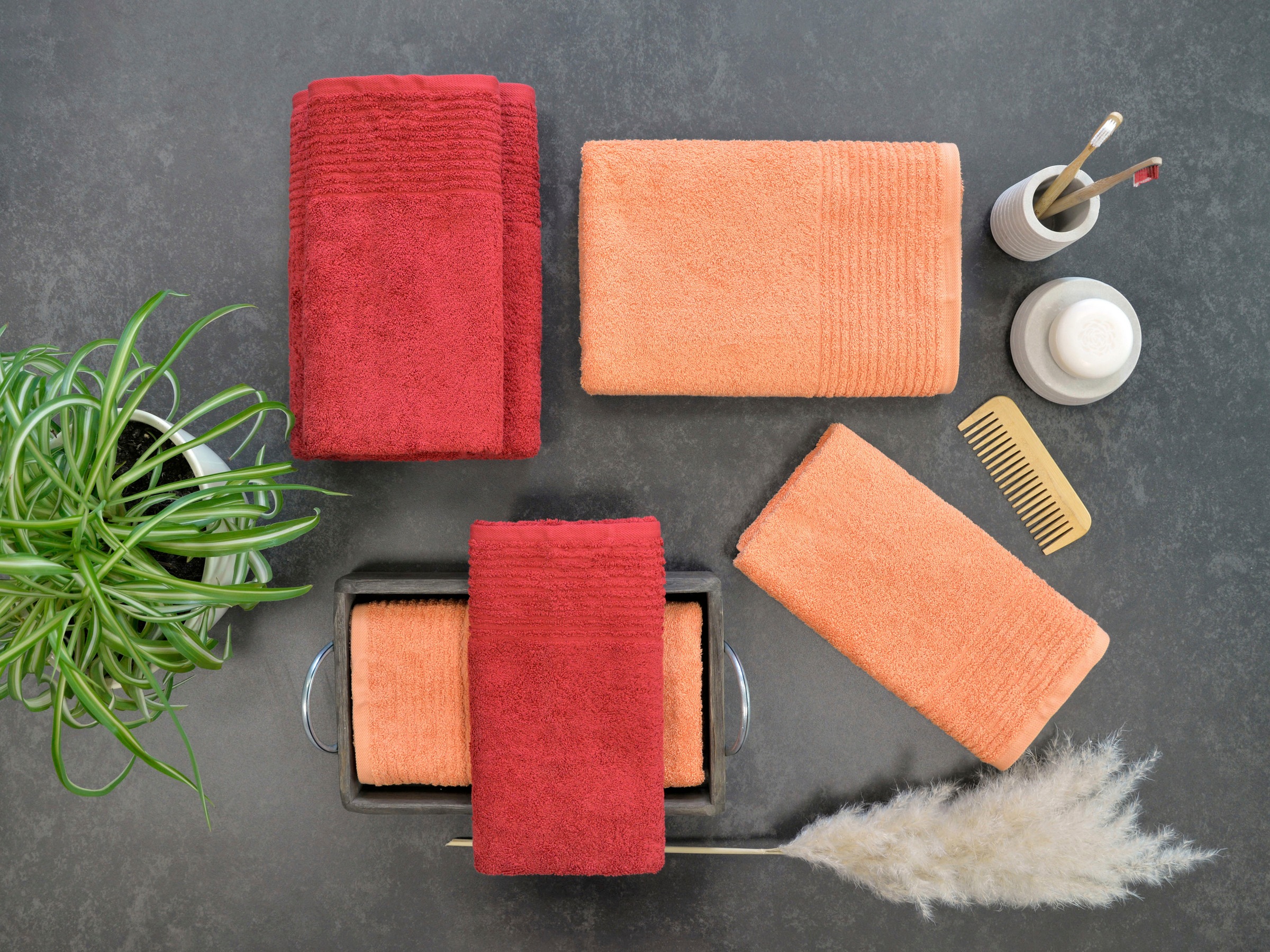 Dyckhoff Handtuch Set "Brillant" Set 6 Stk. Walkfrottee mit Streifenbordüre günstig online kaufen