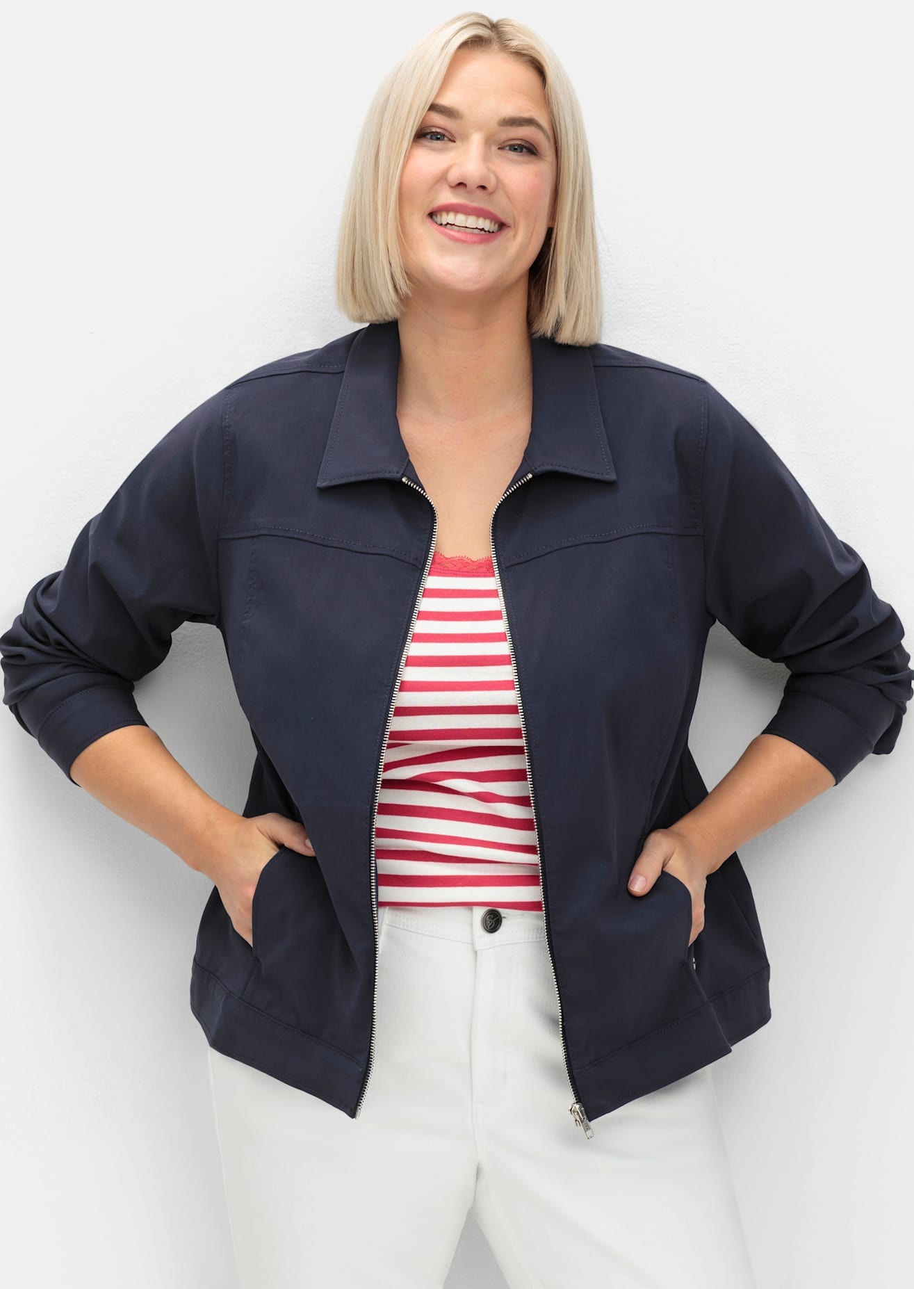 Sheego Kurzjacke, ohne Kapuze günstig online kaufen