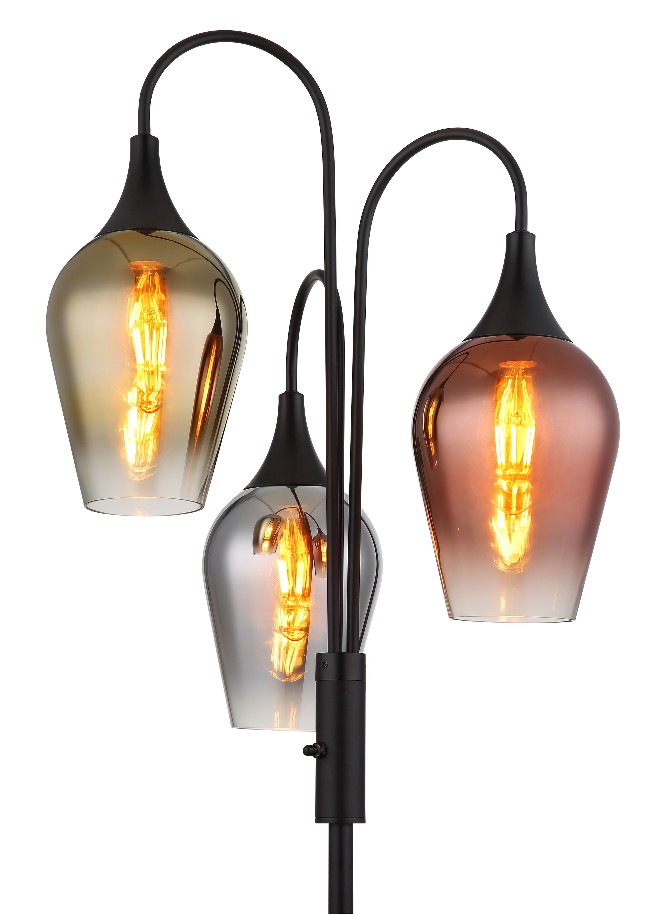 GLOBO LIGHTING Stehlampe »LAVUS«, Leuchtmittel E27 | ohne Leuchtmittel, Stehleuchte/Glas/kupferfarben/goldfarben/Wohnzimmer/Flur/Vorraum