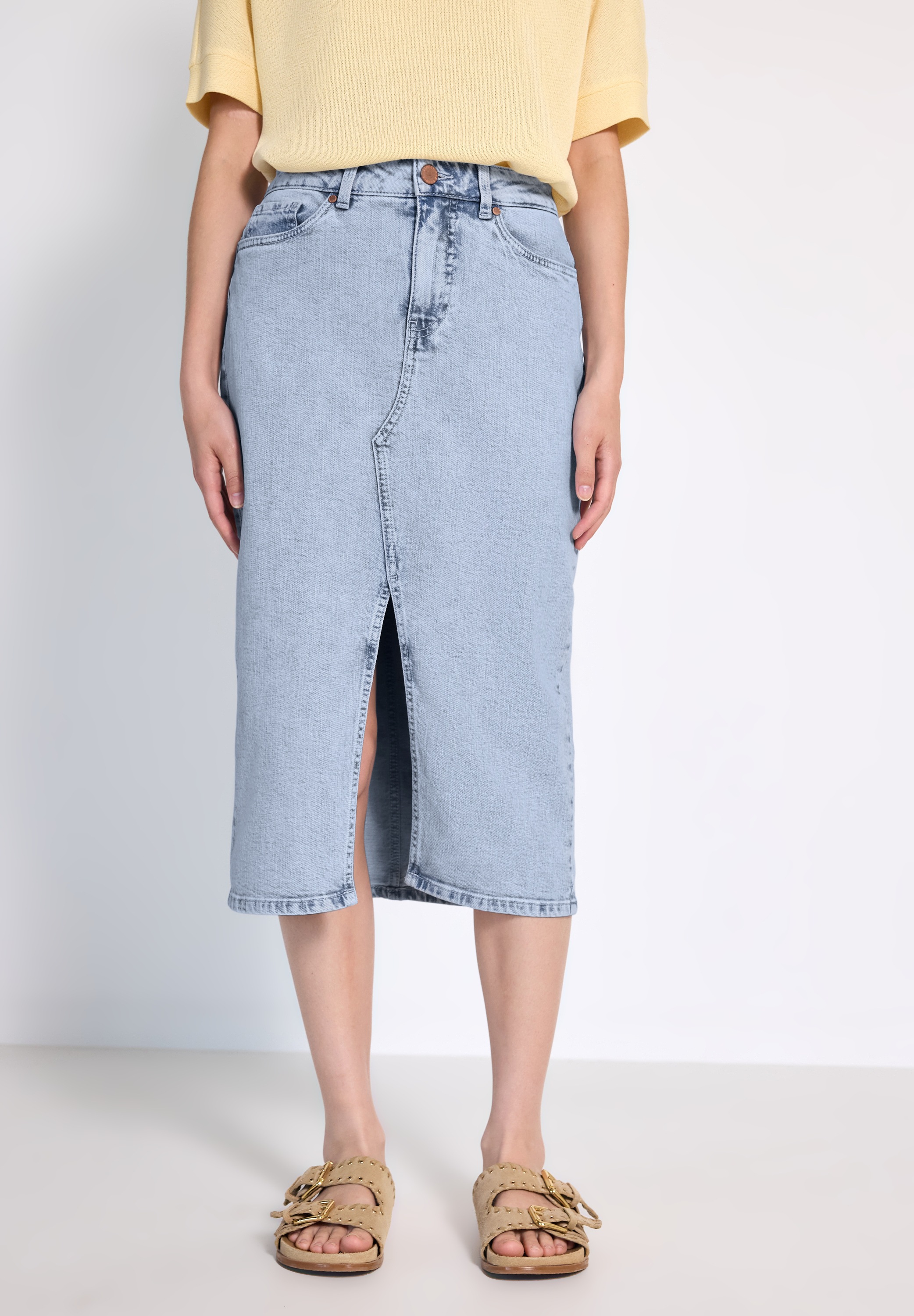 STREET ONE STUDIO Jeansrock, mit Schlitz günstig online kaufen