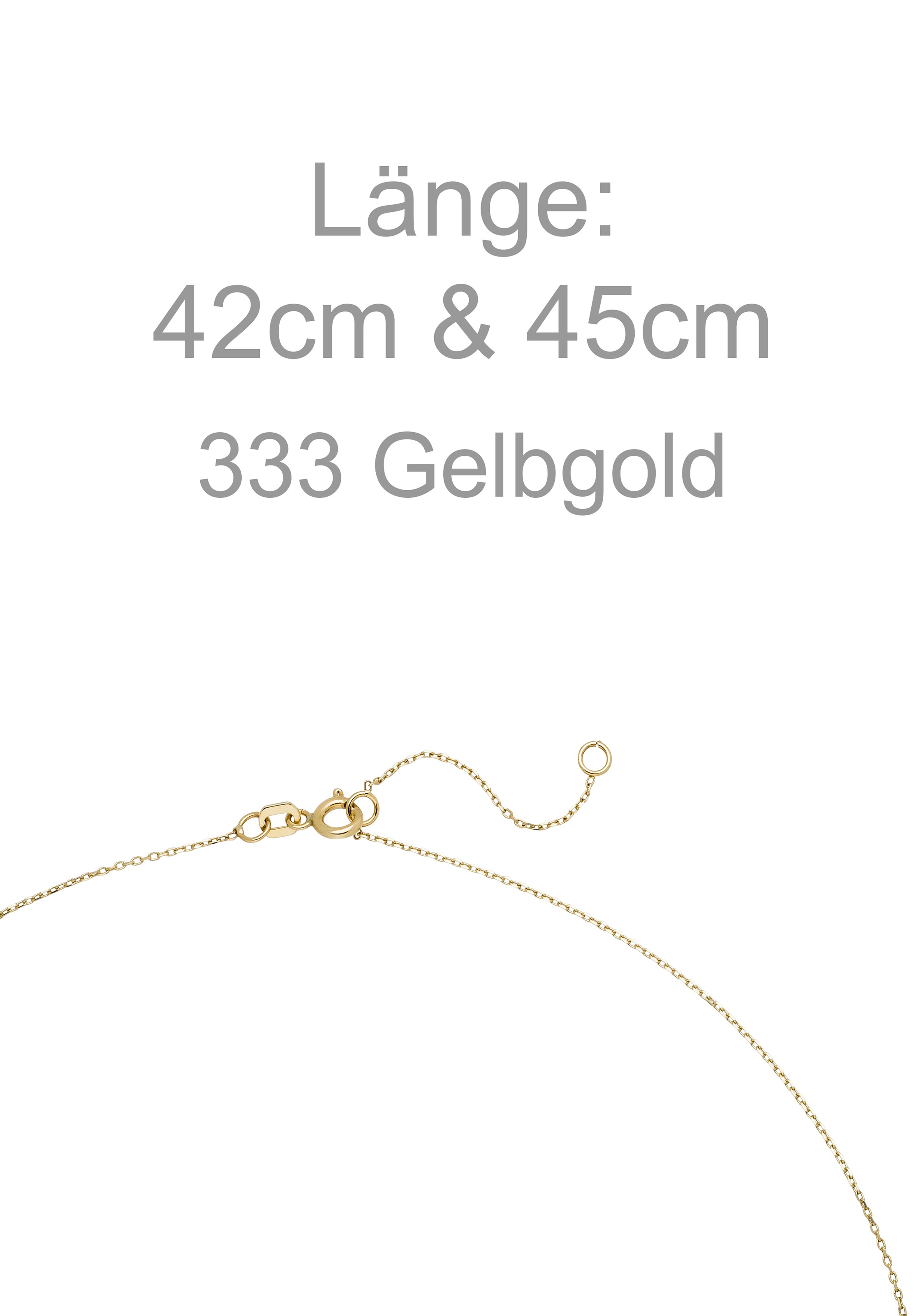 JOBO Kette mit Anhänger »Sonne« 333 Gold mit 37 Zirkonia 45 cm
