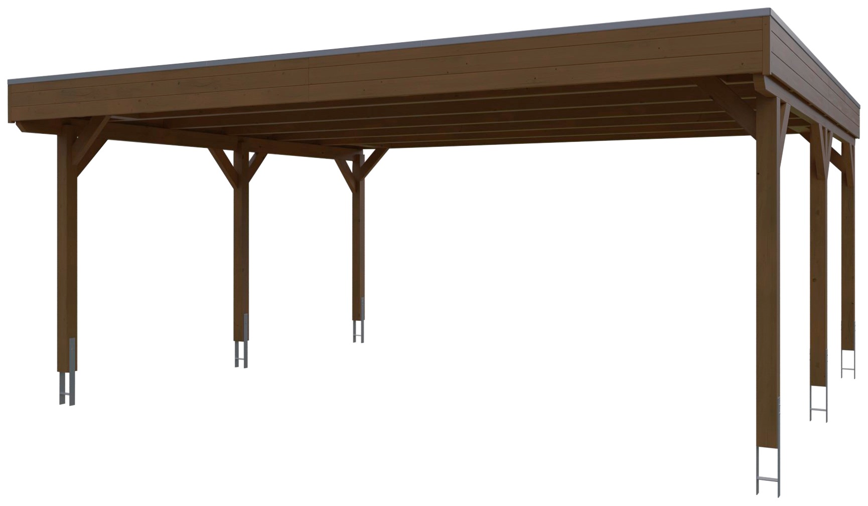 Skanholz Doppelcarport »Grunewald«, braun, mit EPDM-Dach