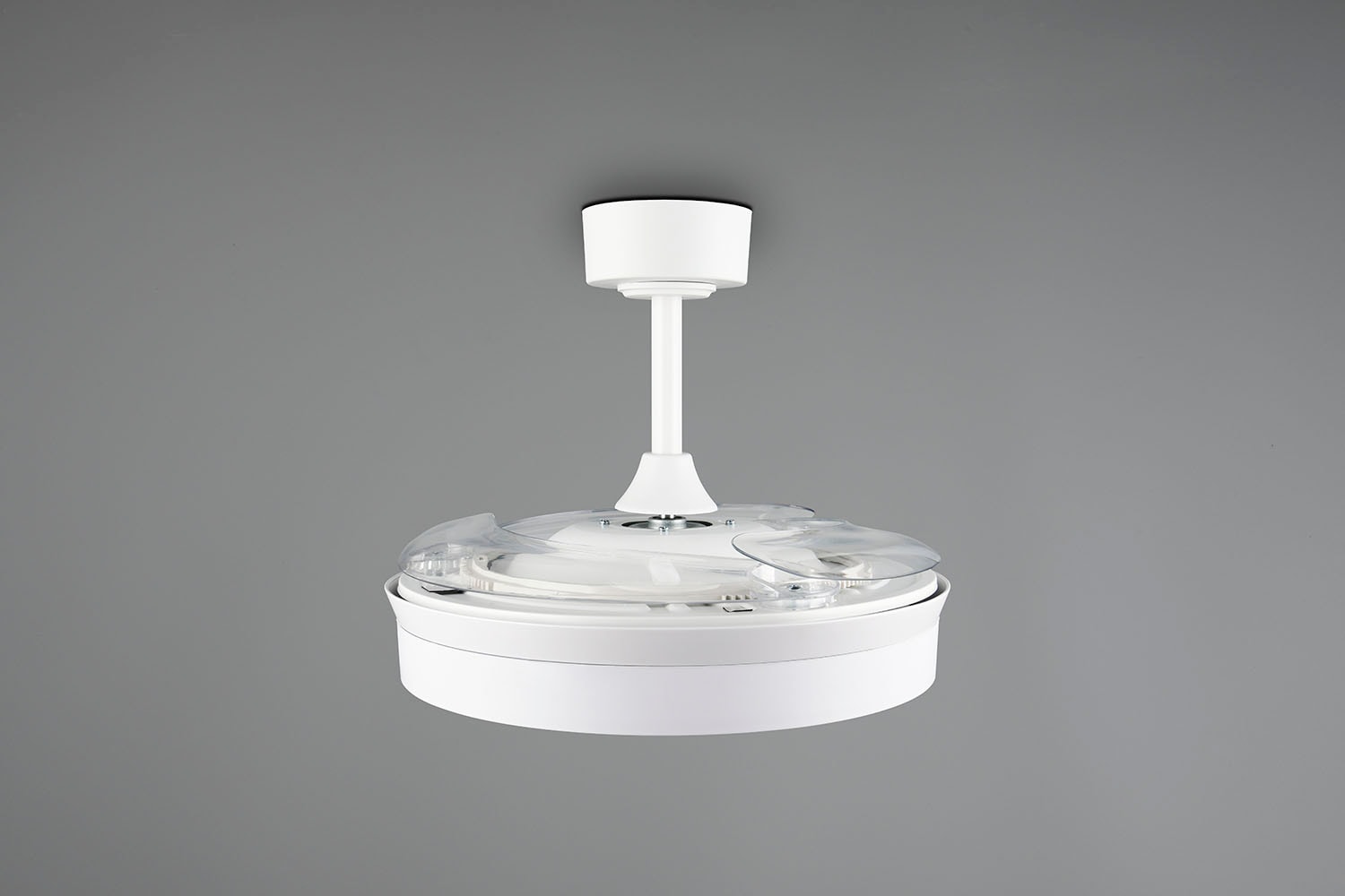 REALITY Leuchten LED Deckenleuchte »KERAVA mit Ventilator, Deckenventilator mit ausklappbaren Flügeln 30W« LED-Board 1 Stk. Farbwechsler | warmweiß - kaltweiß Ø 46 - 106 cm (aufgeklappt), 6 Stufen, LED 30W CCT dimmbar Timer
